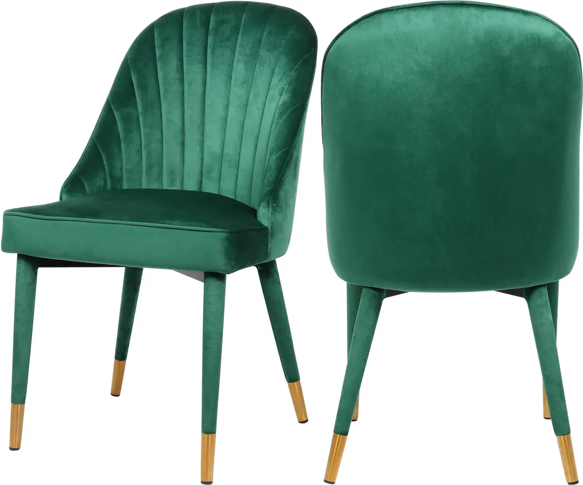 Belle Green Velvet Dining Chair 1