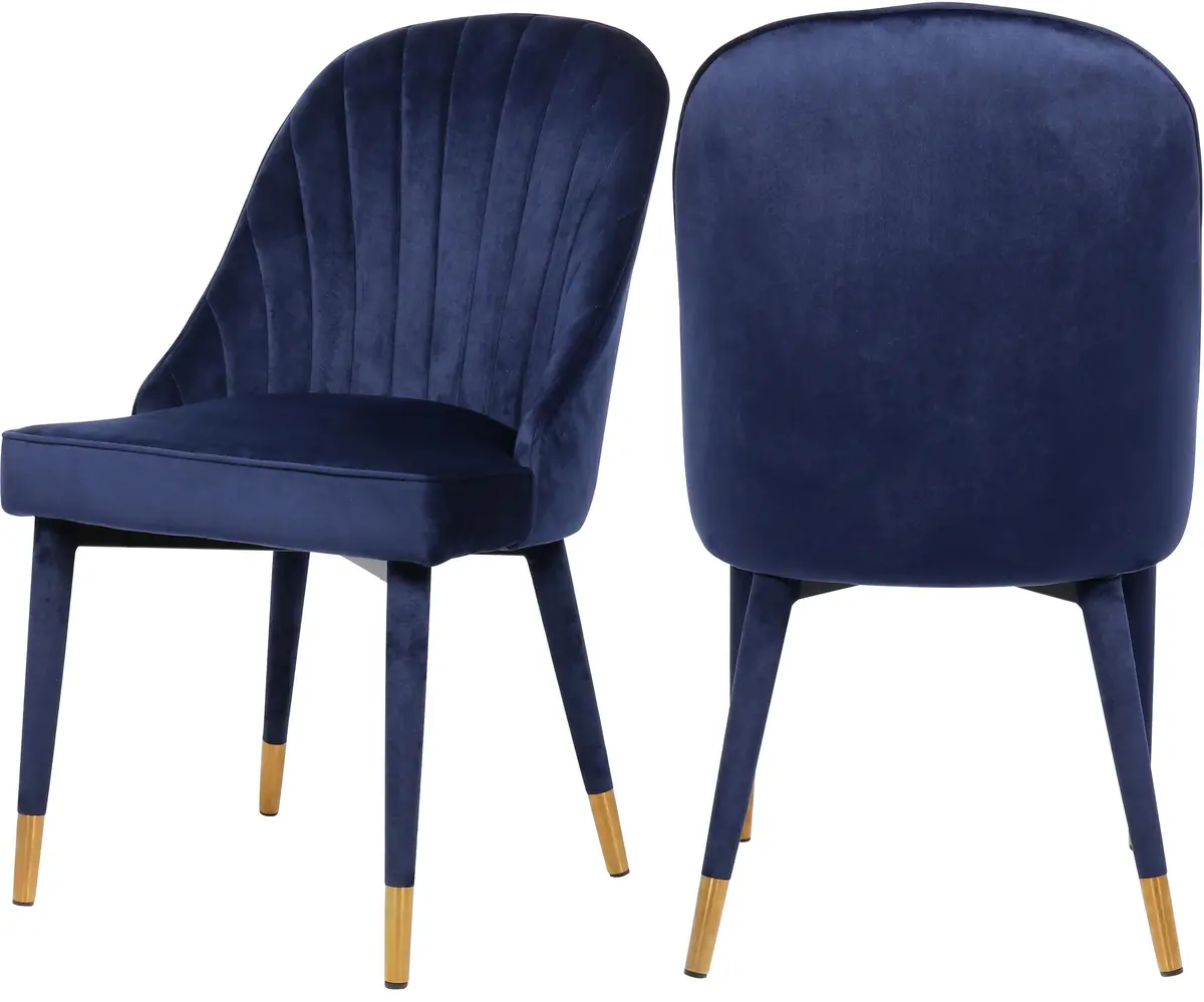Belle Navy Velvet Dining Chair 1