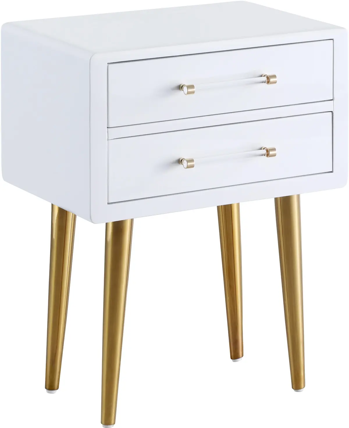 Zane White Laquer With Gold Side Table 1