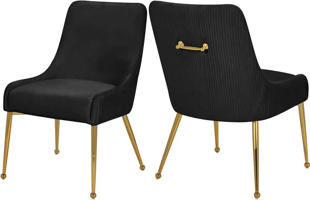 Ace Black Velvet Dining Chair 1