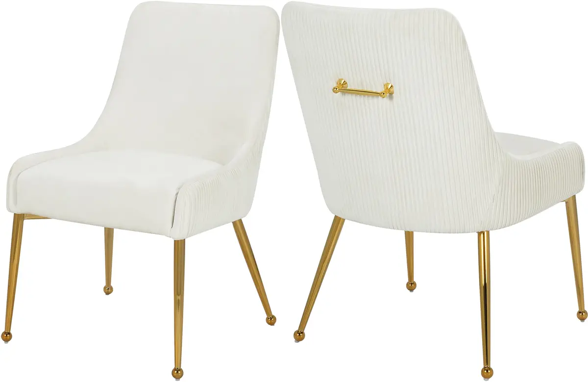 Ace Cream Velvet Dining Chair 1