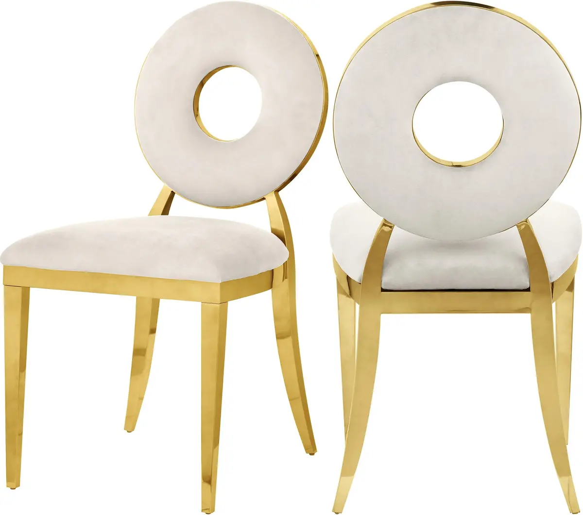 Carousel Cream Velvet Dining Chair 1