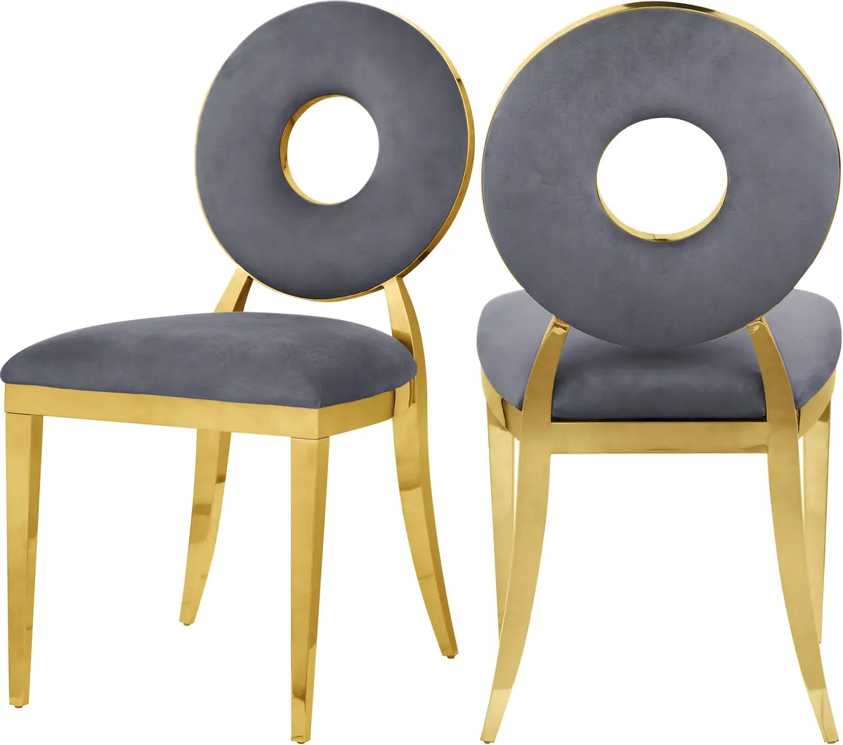 Carousel Grey Velvet Dining Chair 1