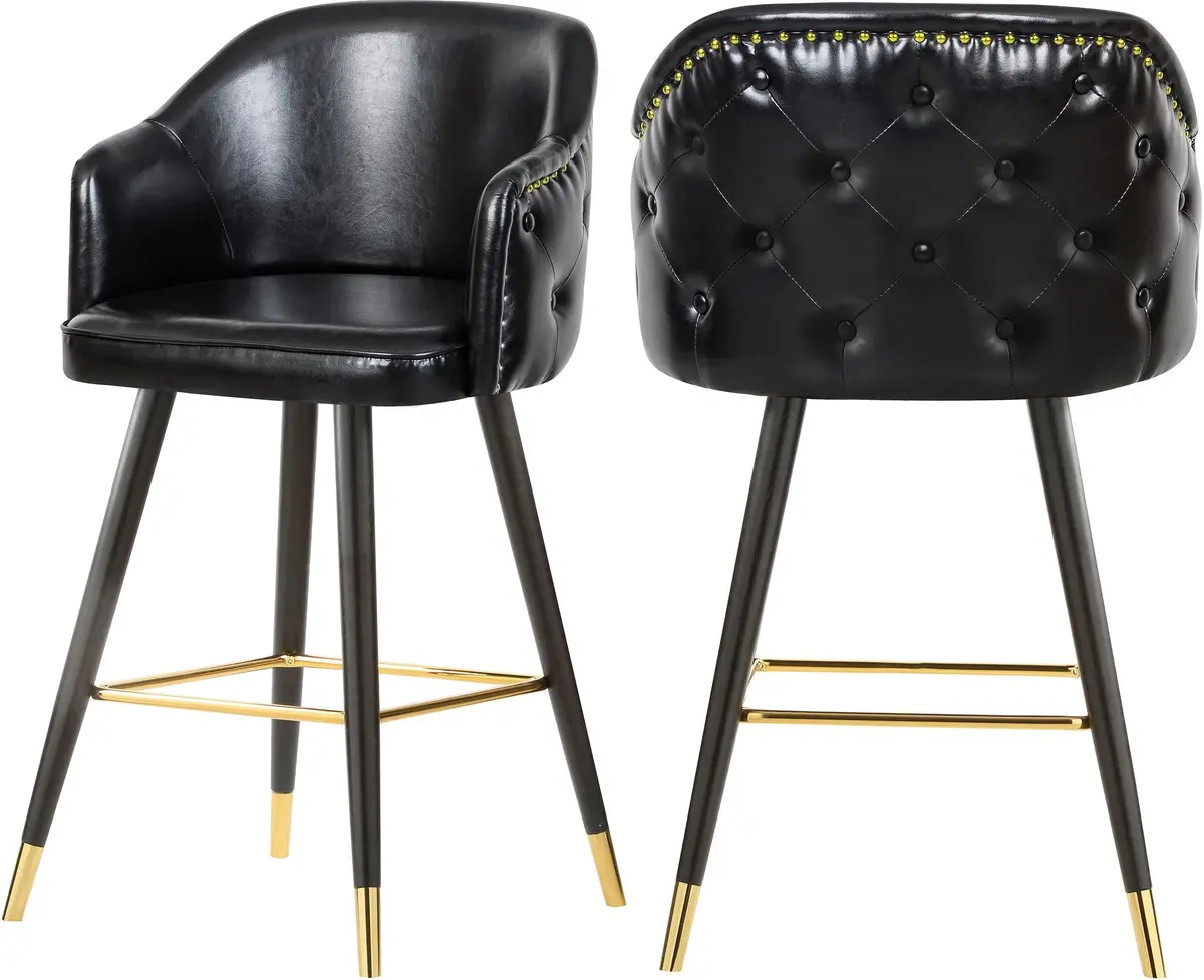 Barbosa Black Faux Leather Counter/Bar Stool 1