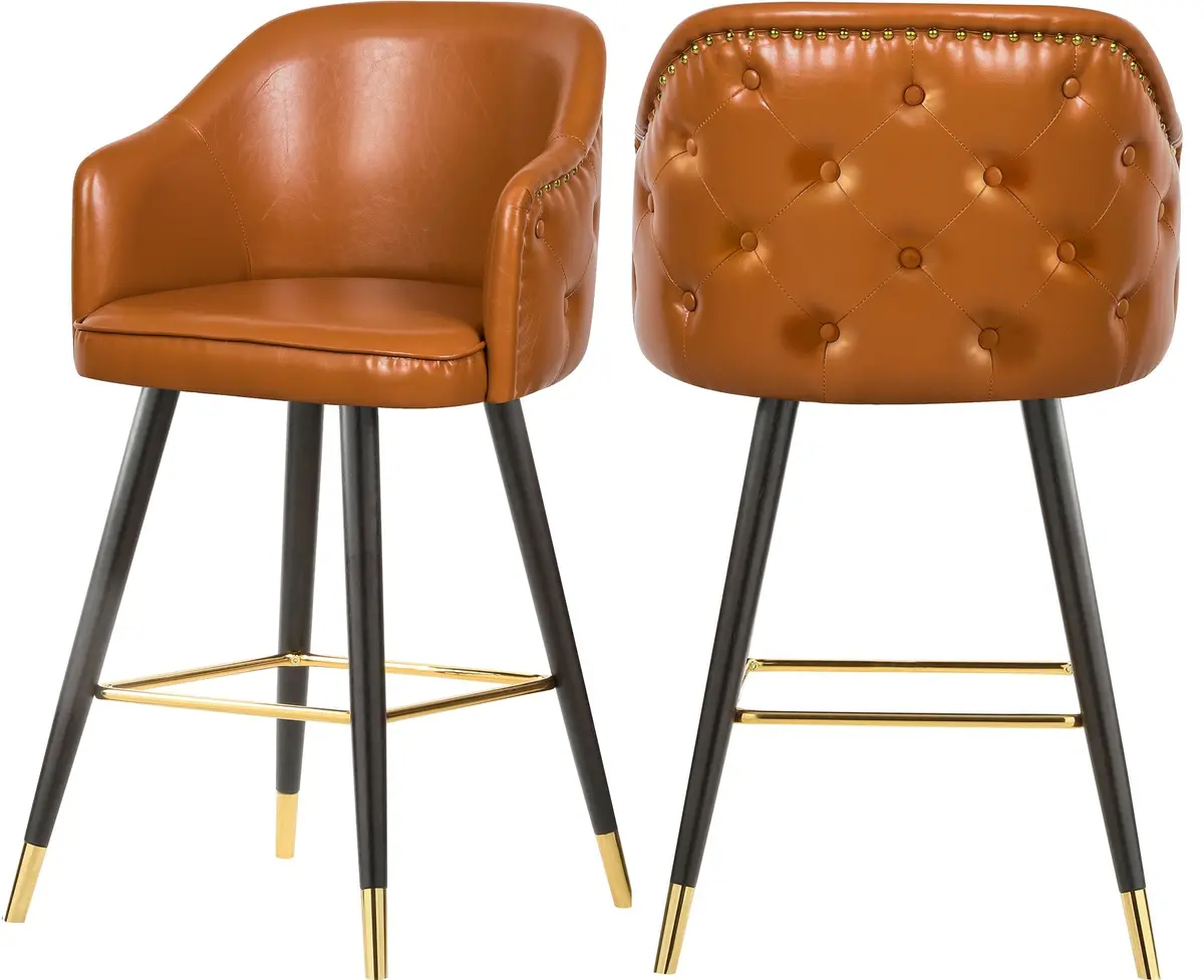 Barbosa Cognac Faux Leather Counter/Bar Stool 1