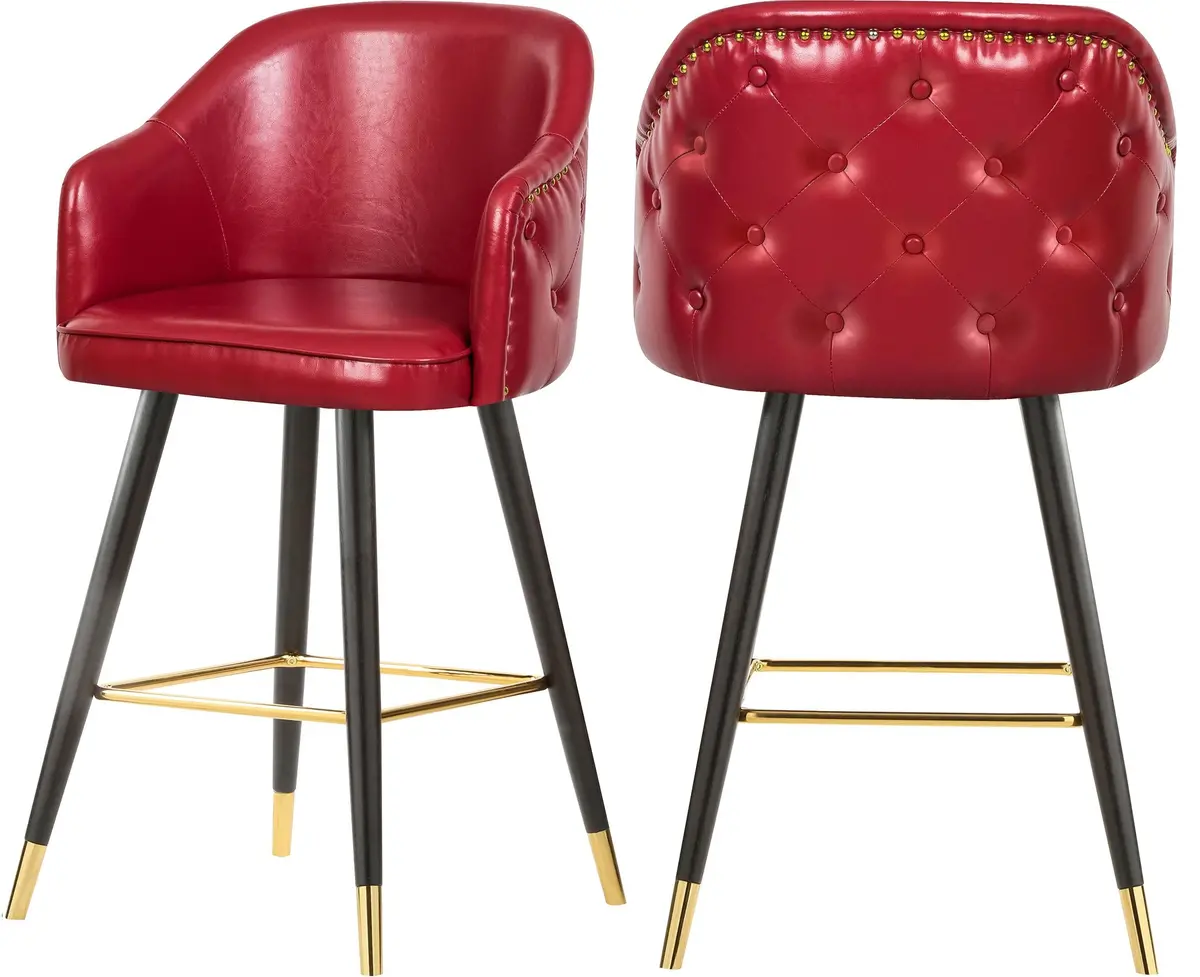 Barbosa Red Faux Leather Counter/Bar Stool 1