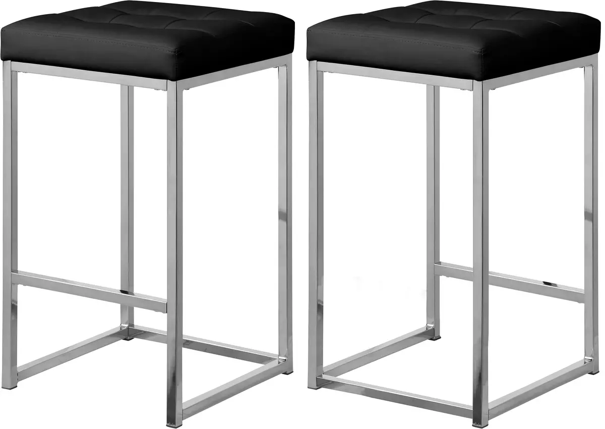Nicola Black Faux Leather Stool 1