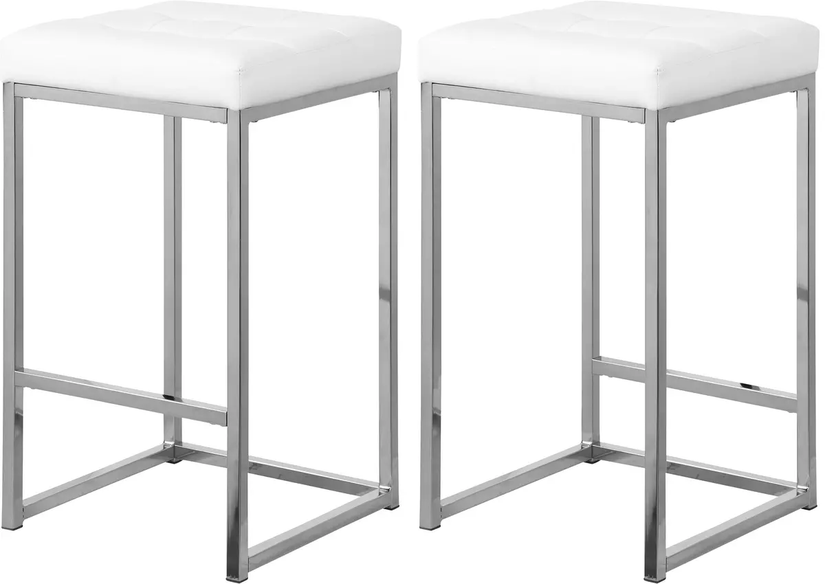 Nicola White Faux Leather Stool 1