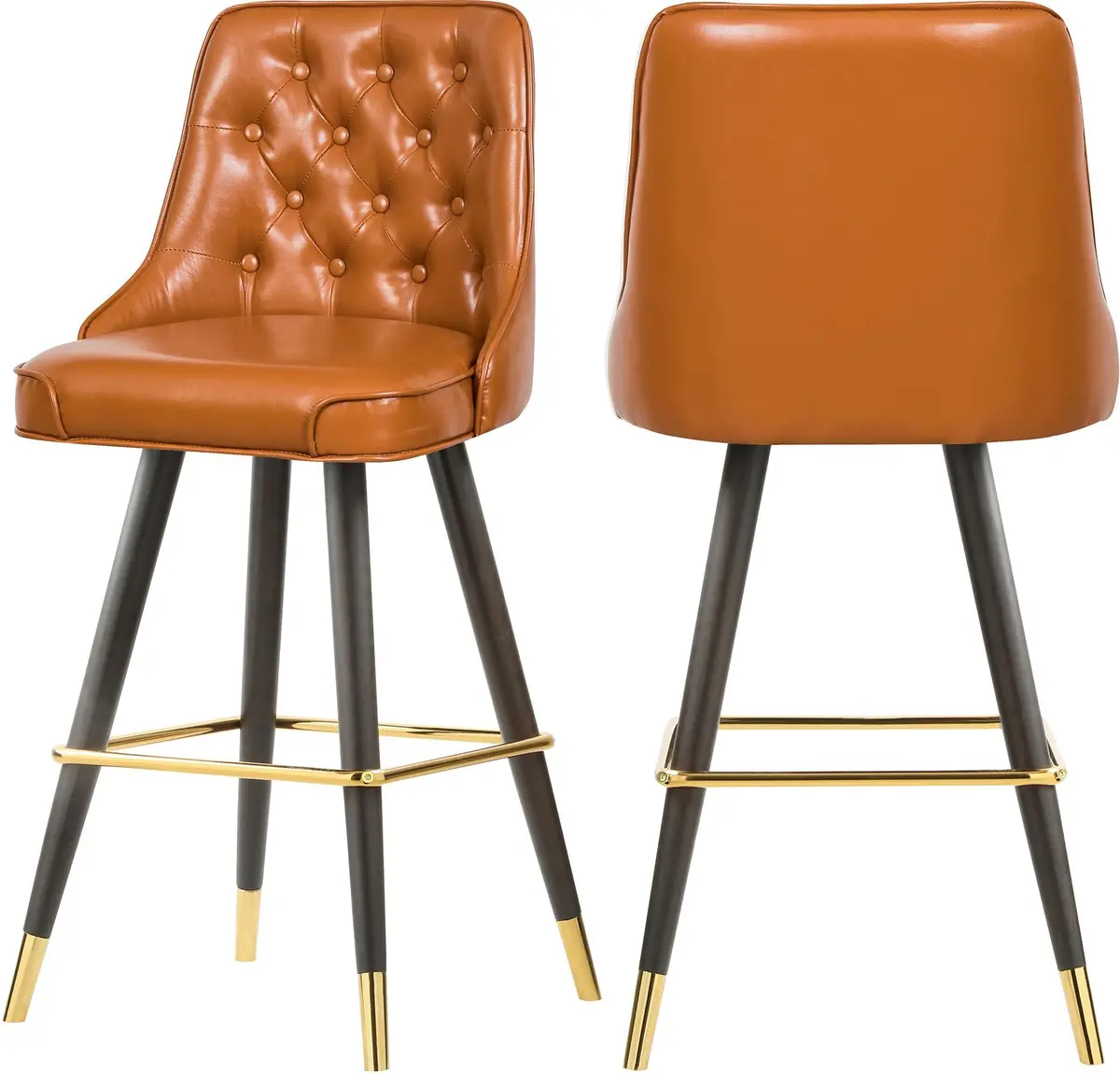 Portnoy Cognac Faux Leather Counter/Bar Stool 1