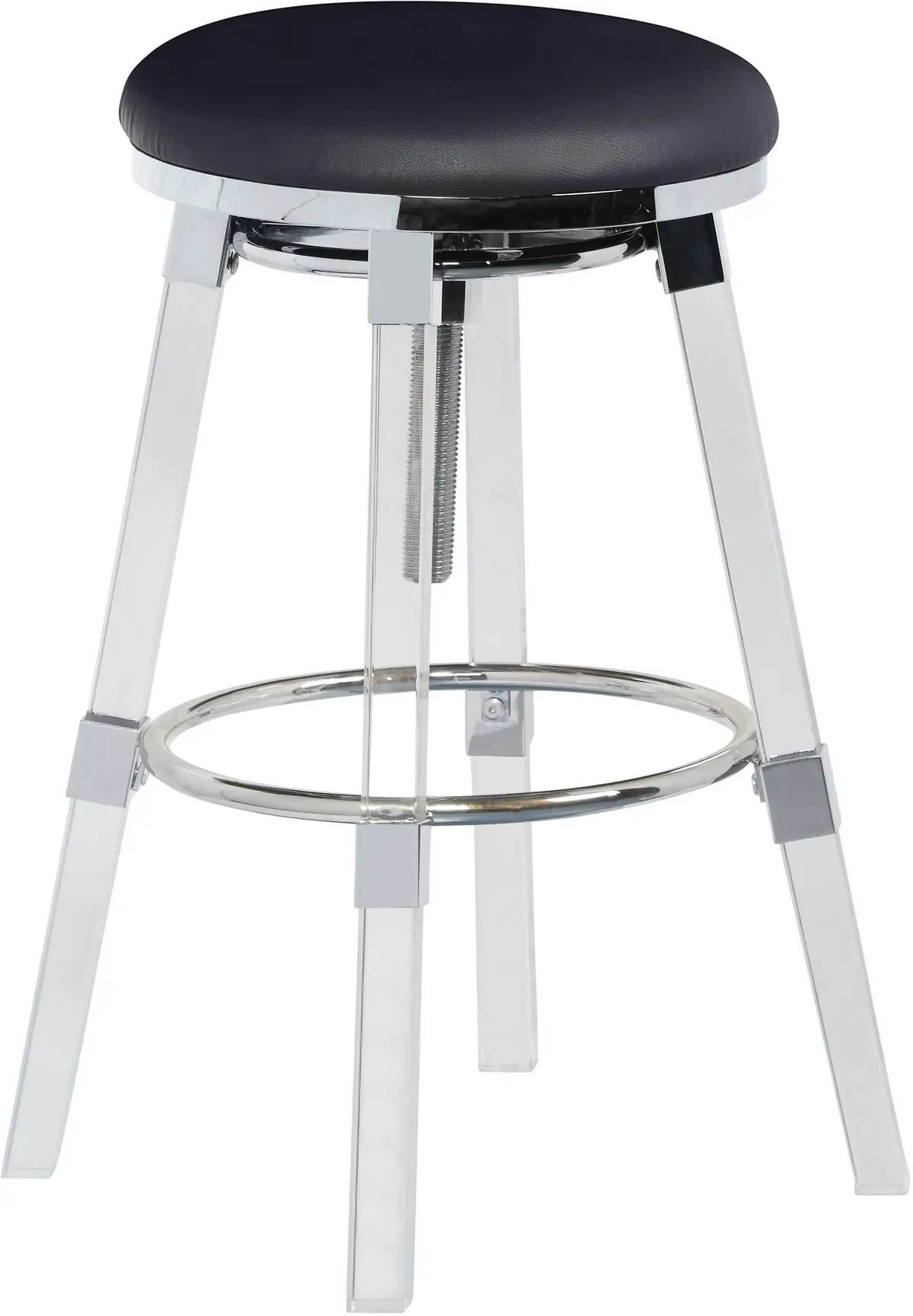 Venus Black Faux Leather Adjustable Stool 1