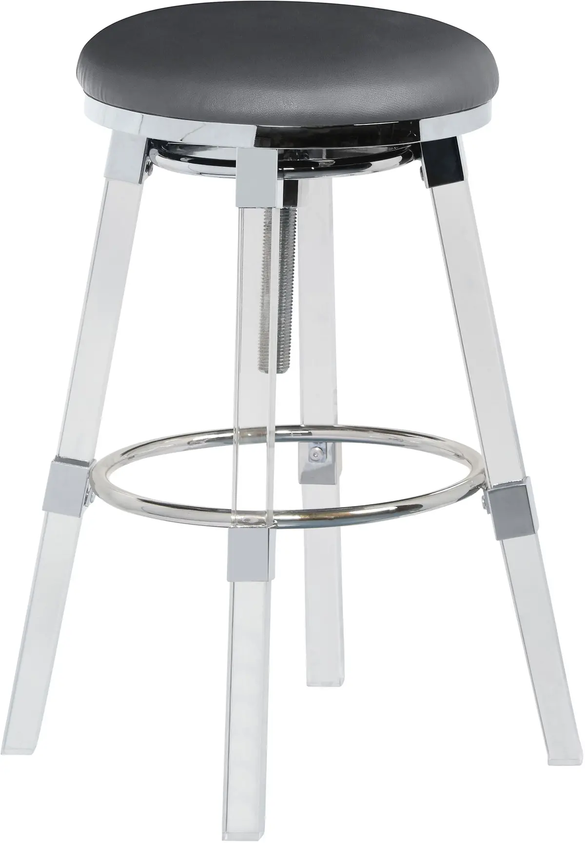 Venus Grey Faux Leather Adjustable Stool 1
