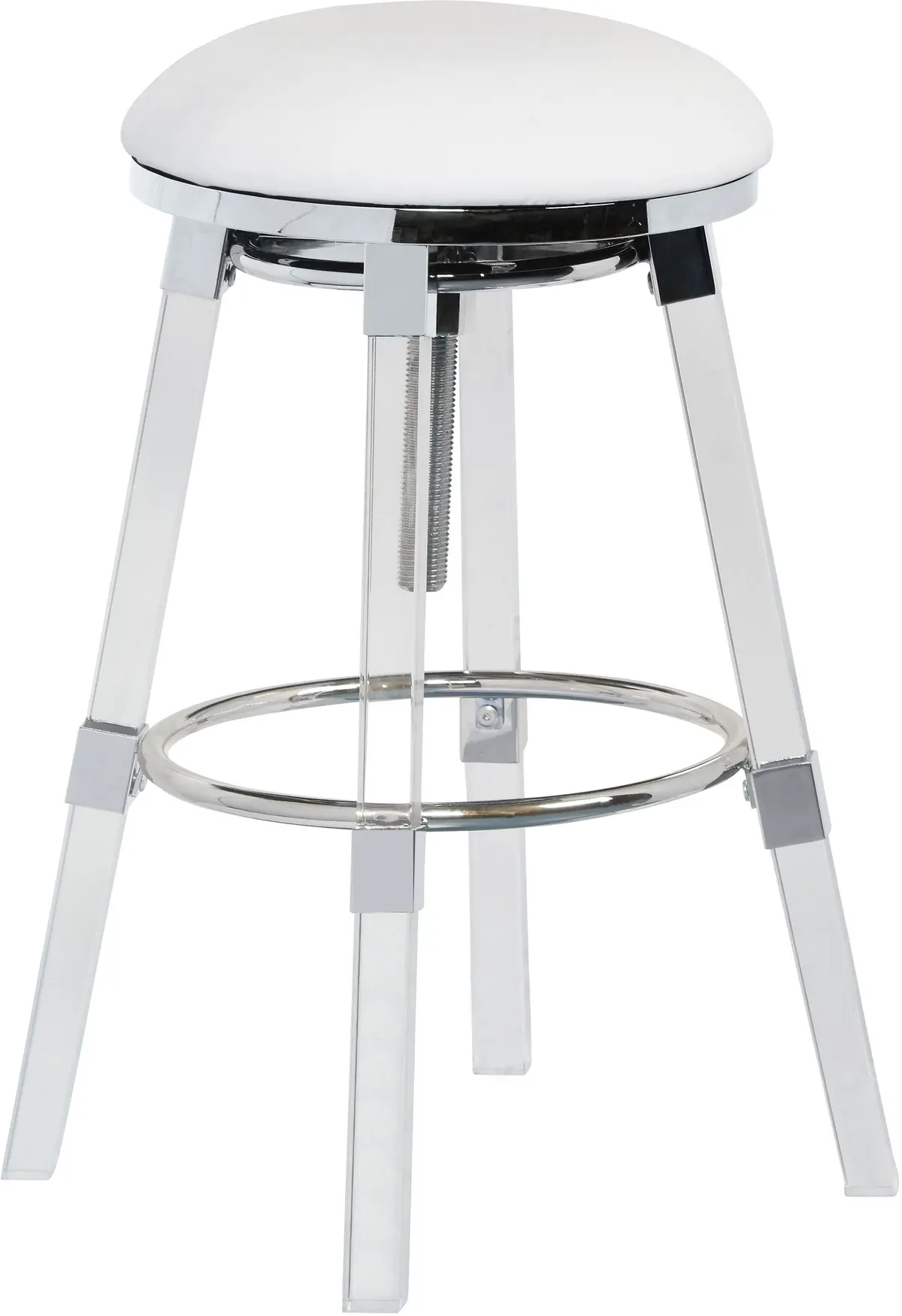 Venus White Faux Leather Adjustable Stool 1