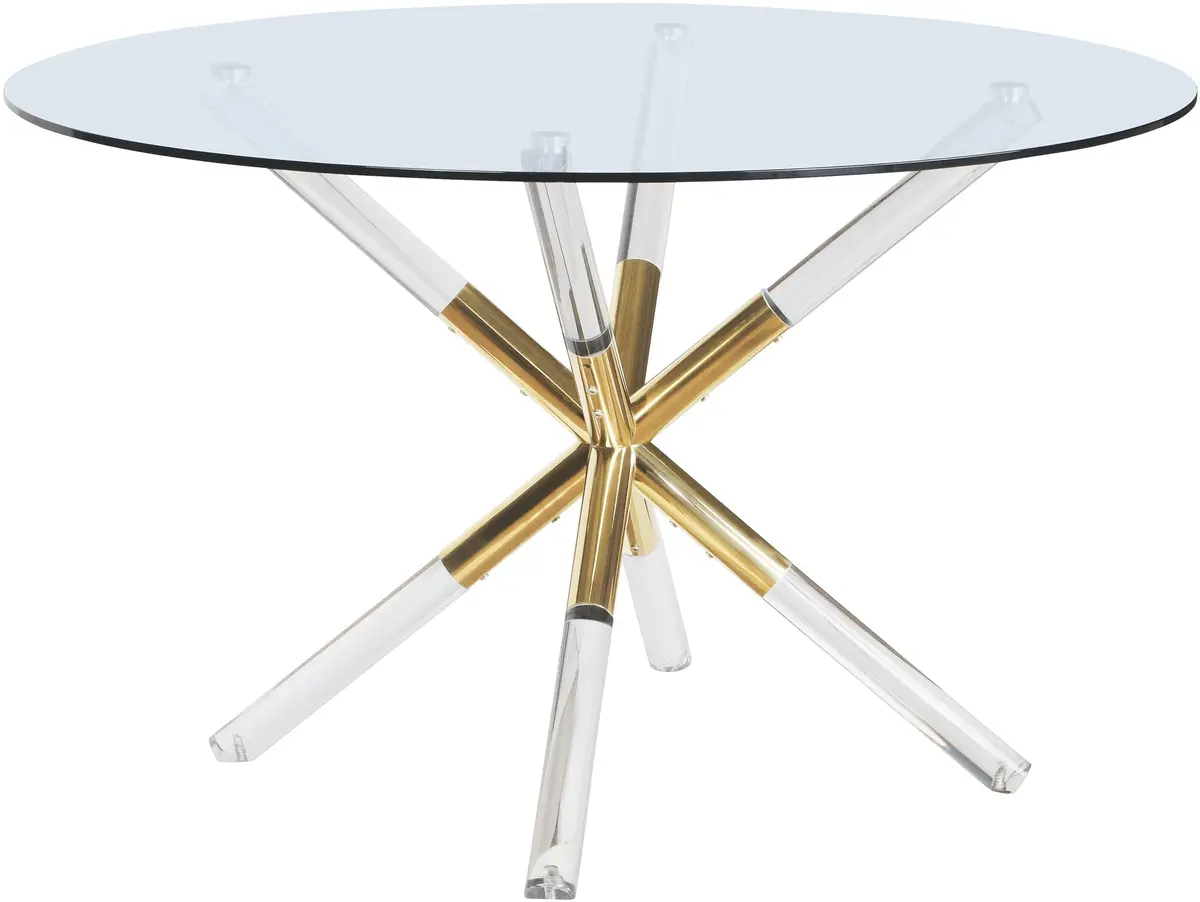 Mercury Acrylic/Gold Dining Table 1