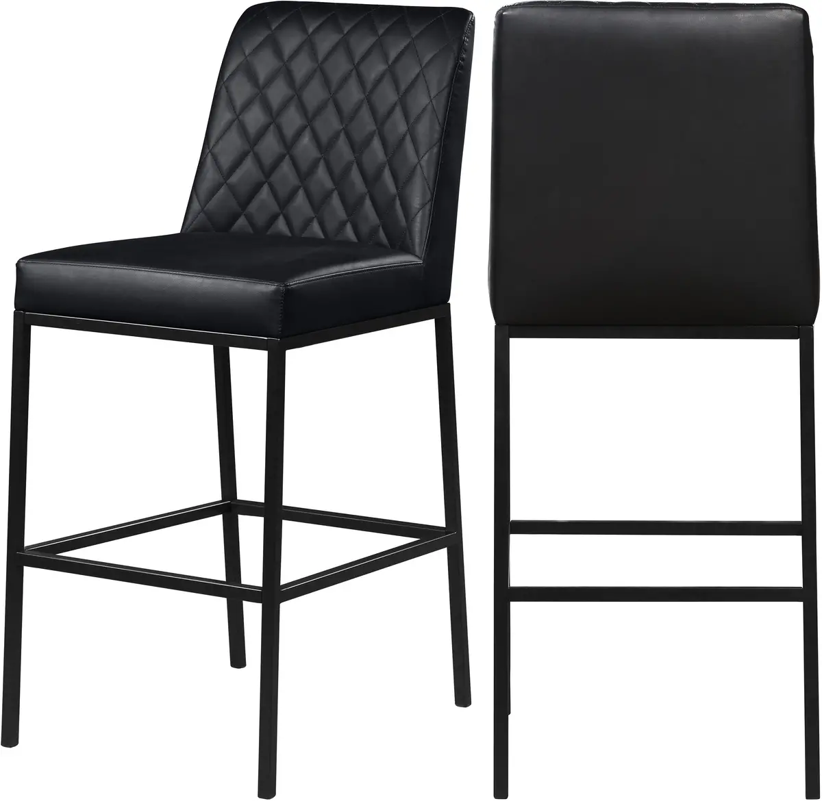 Bryce Black Faux Leather Stool 1