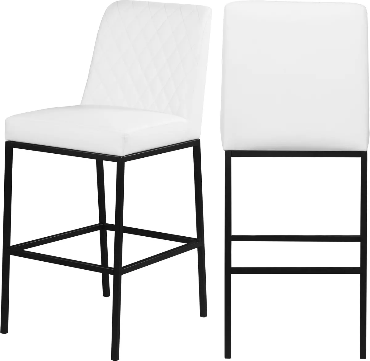 Bryce White Faux Leather Stool 1
