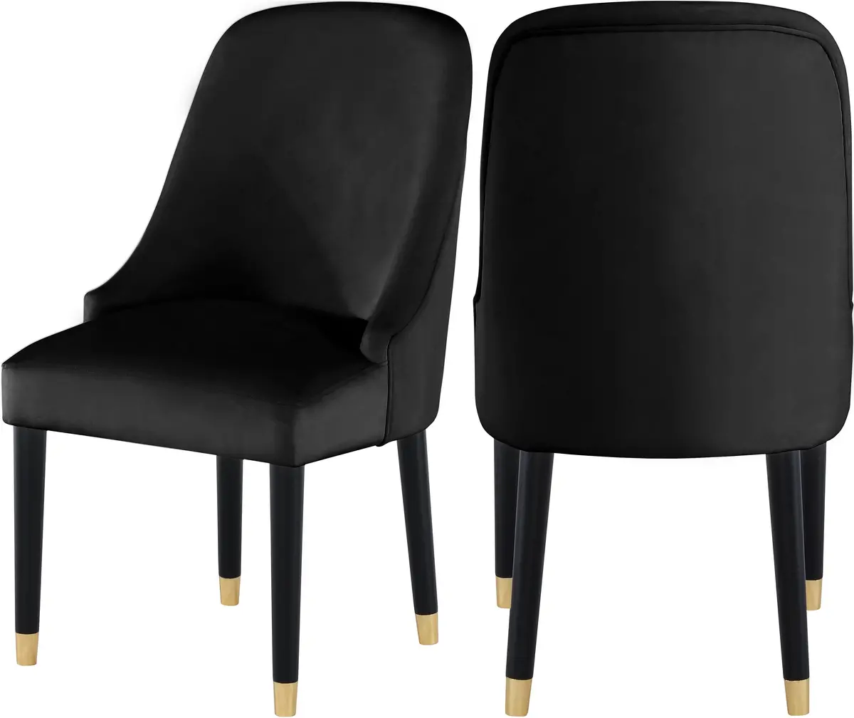 Omni Black Velvet Dining Chair 1