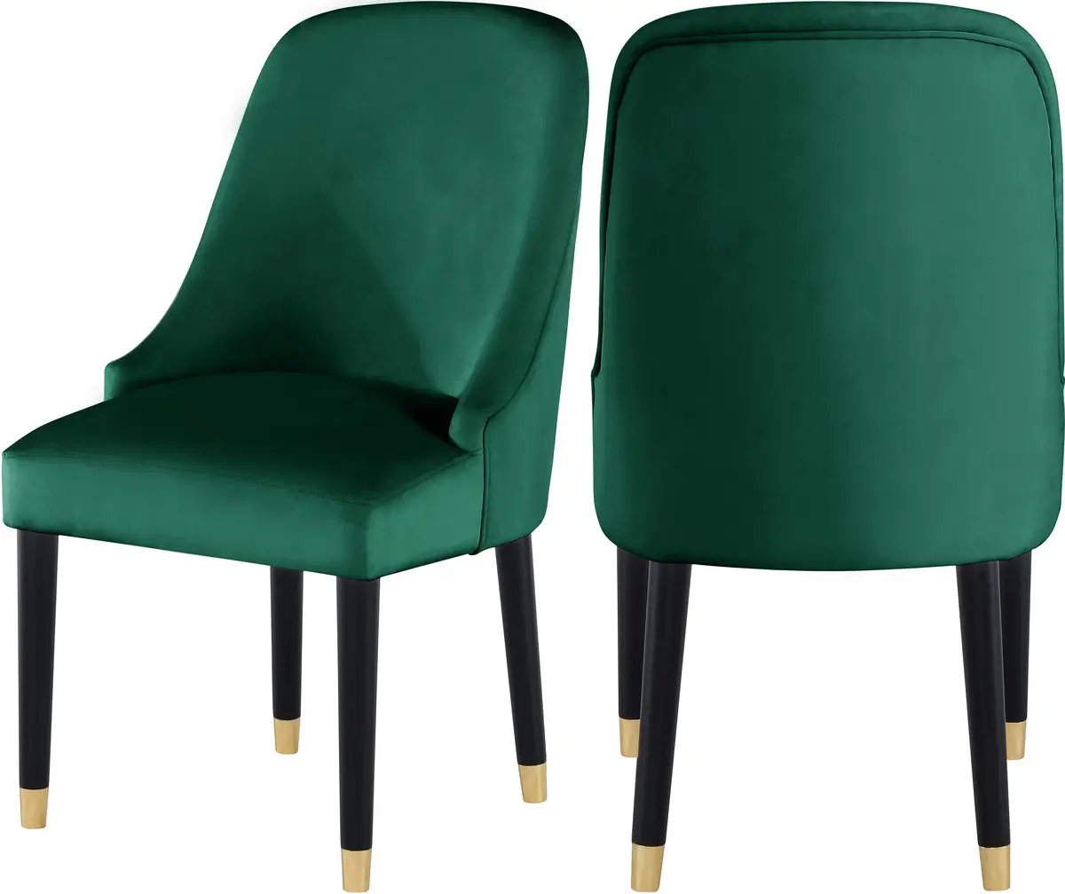 Omni Green Velvet Dining Chair 1