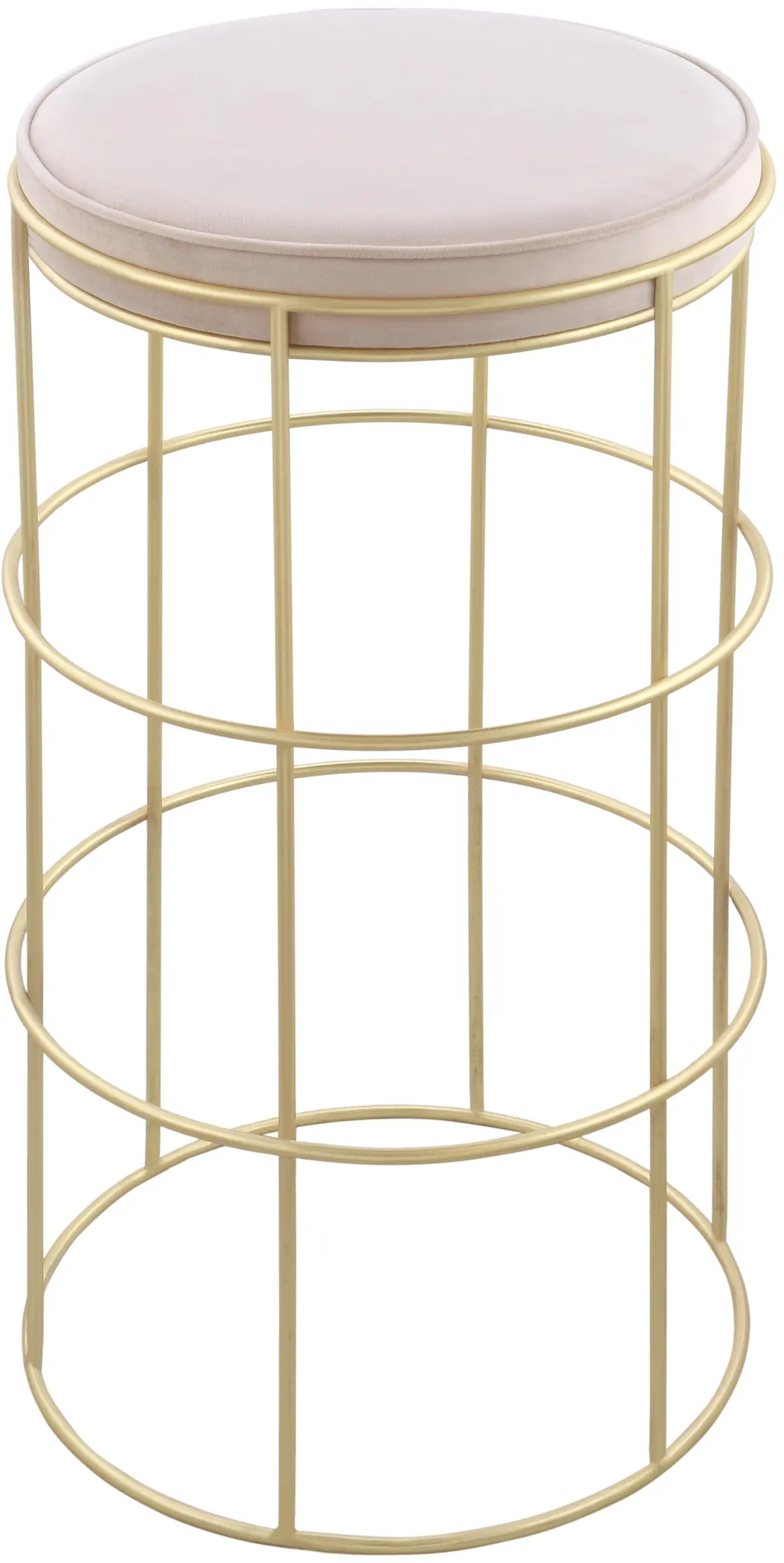 Rebar Cream Velvet Counter Stool 1