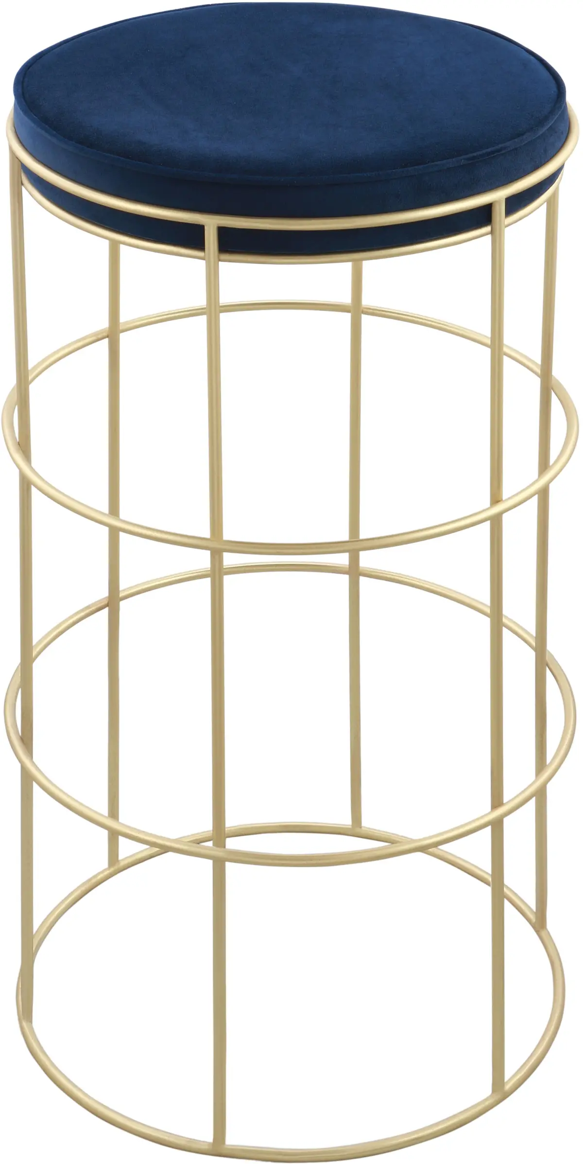 Rebar Navy Velvet Counter Stool 1