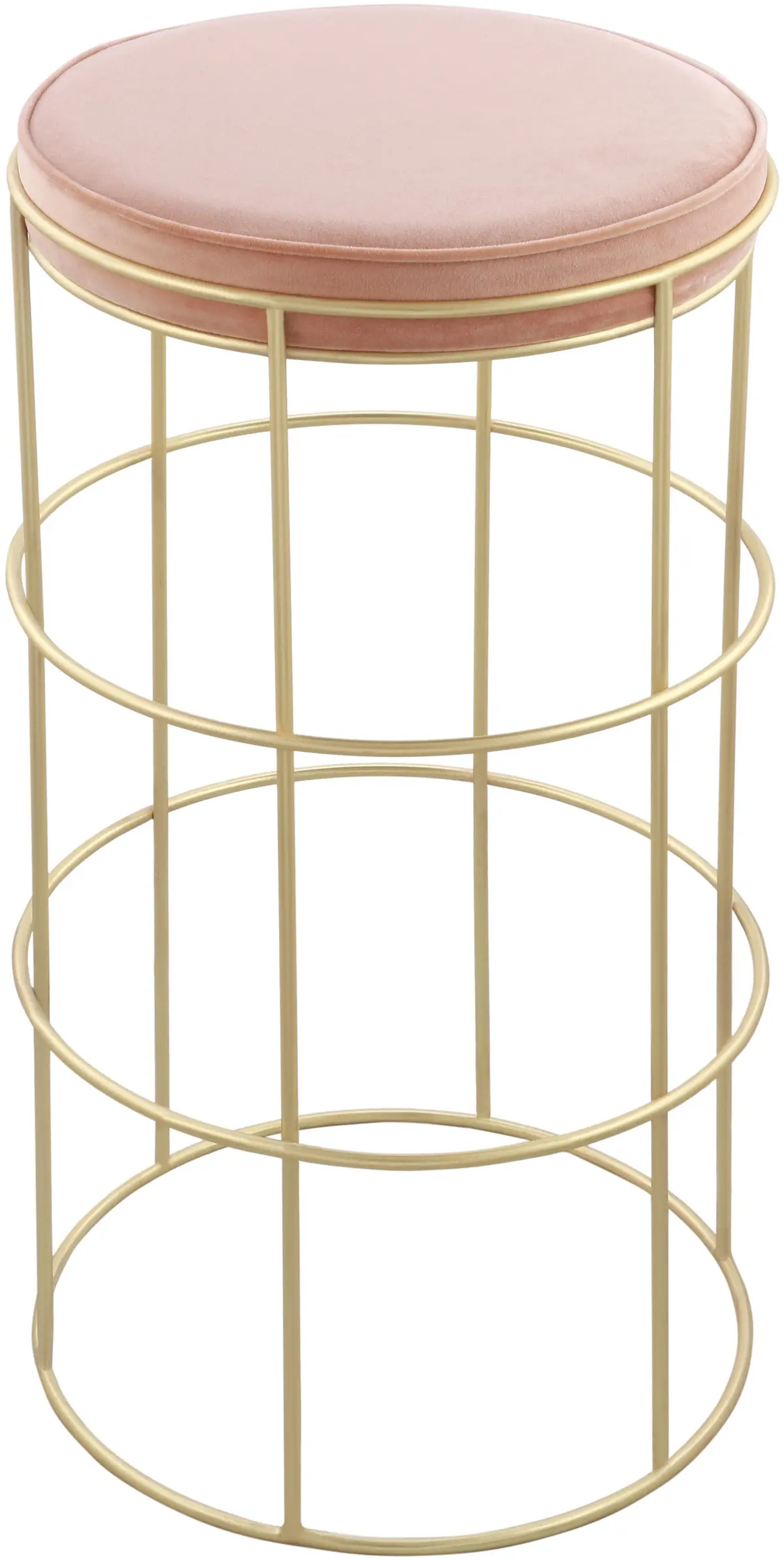Rebar Pink Velvet Counter Stool 1