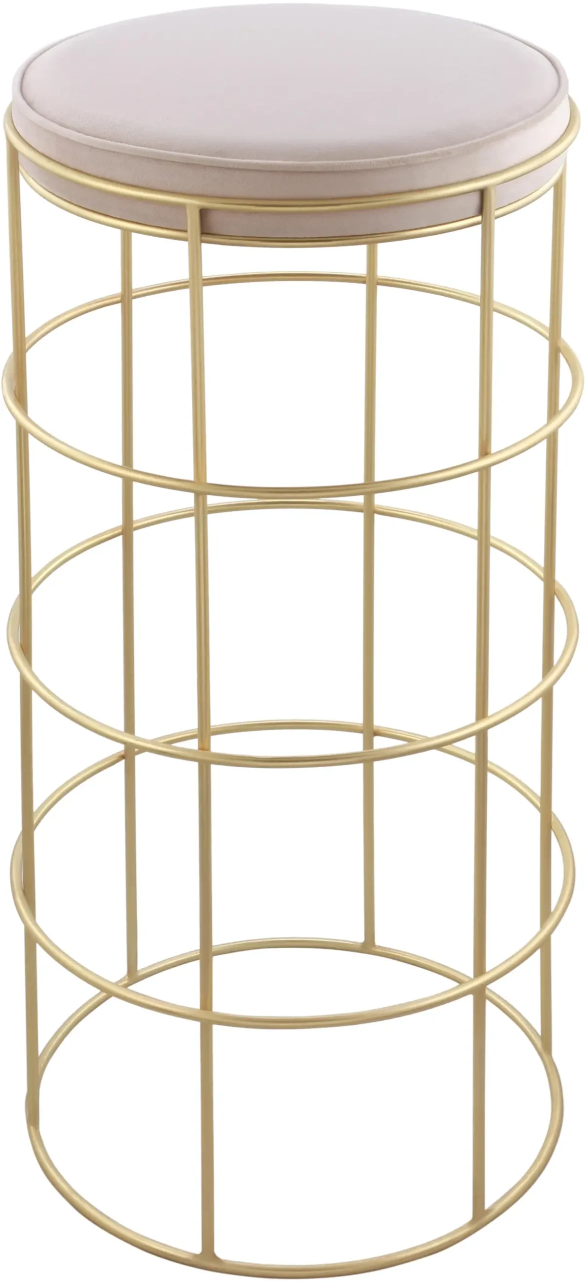 Rebar Cream Velvet Bar Stool 1