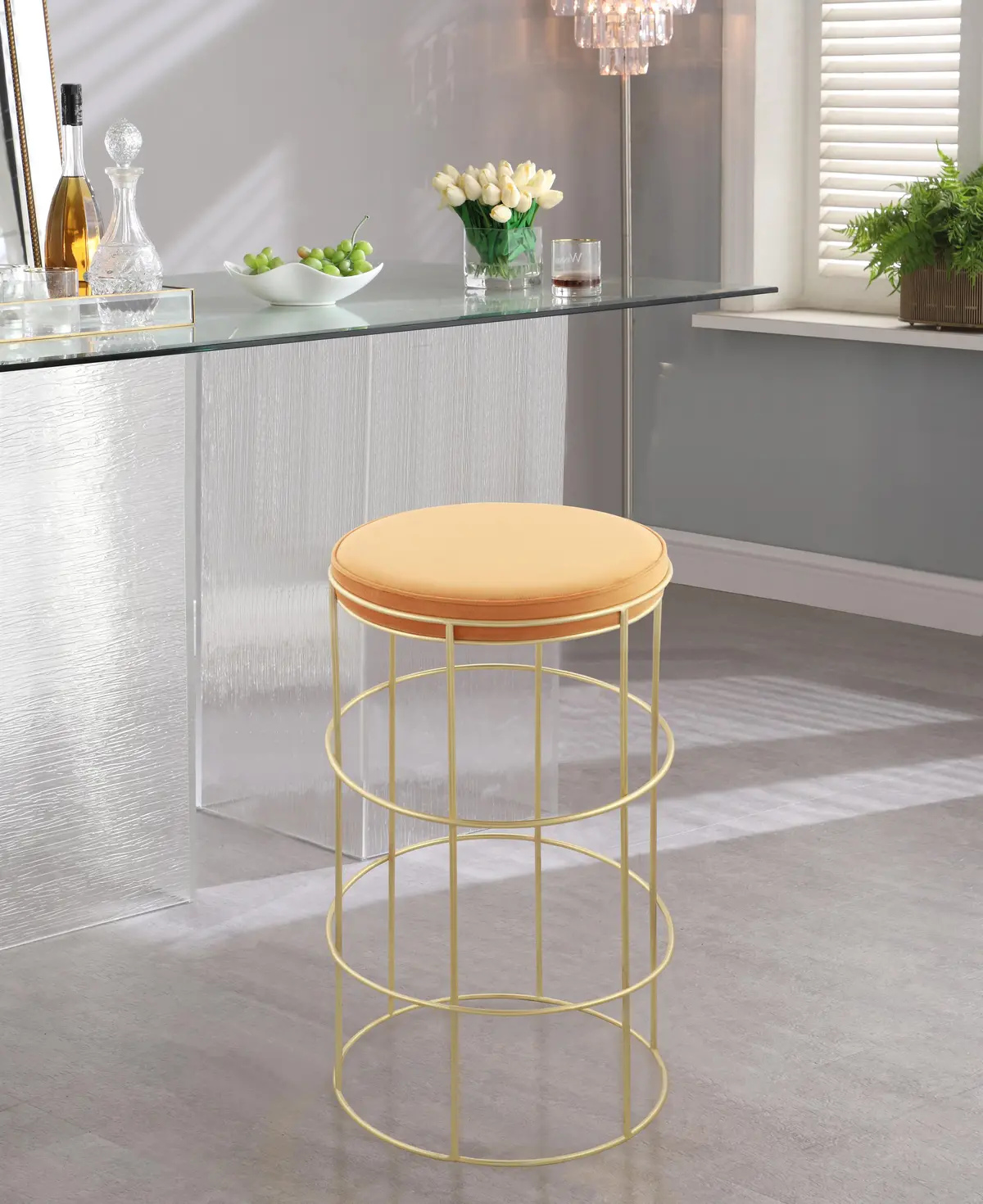 Rebar Mango Velvet Counter Stool 2