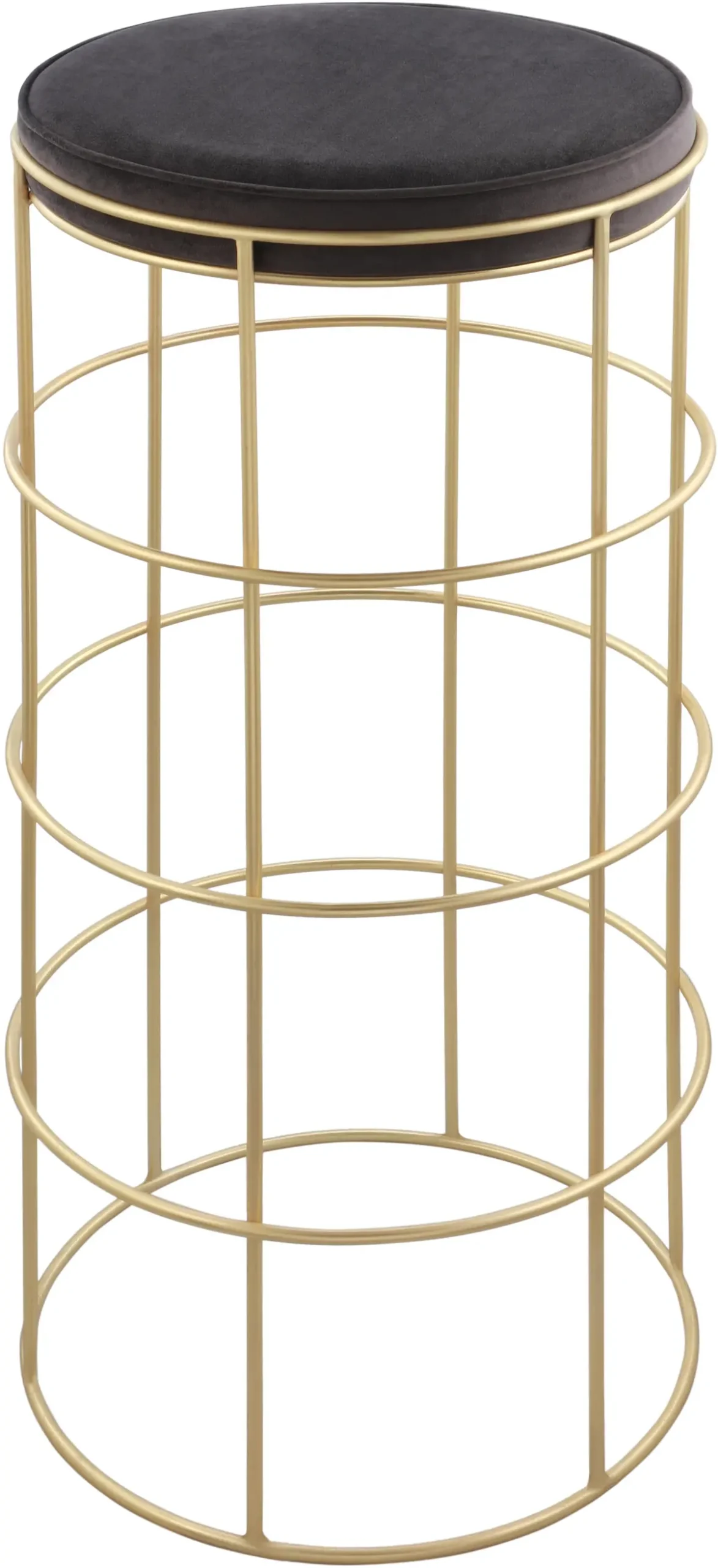 Rebar Grey Velvet Bar Stool 1