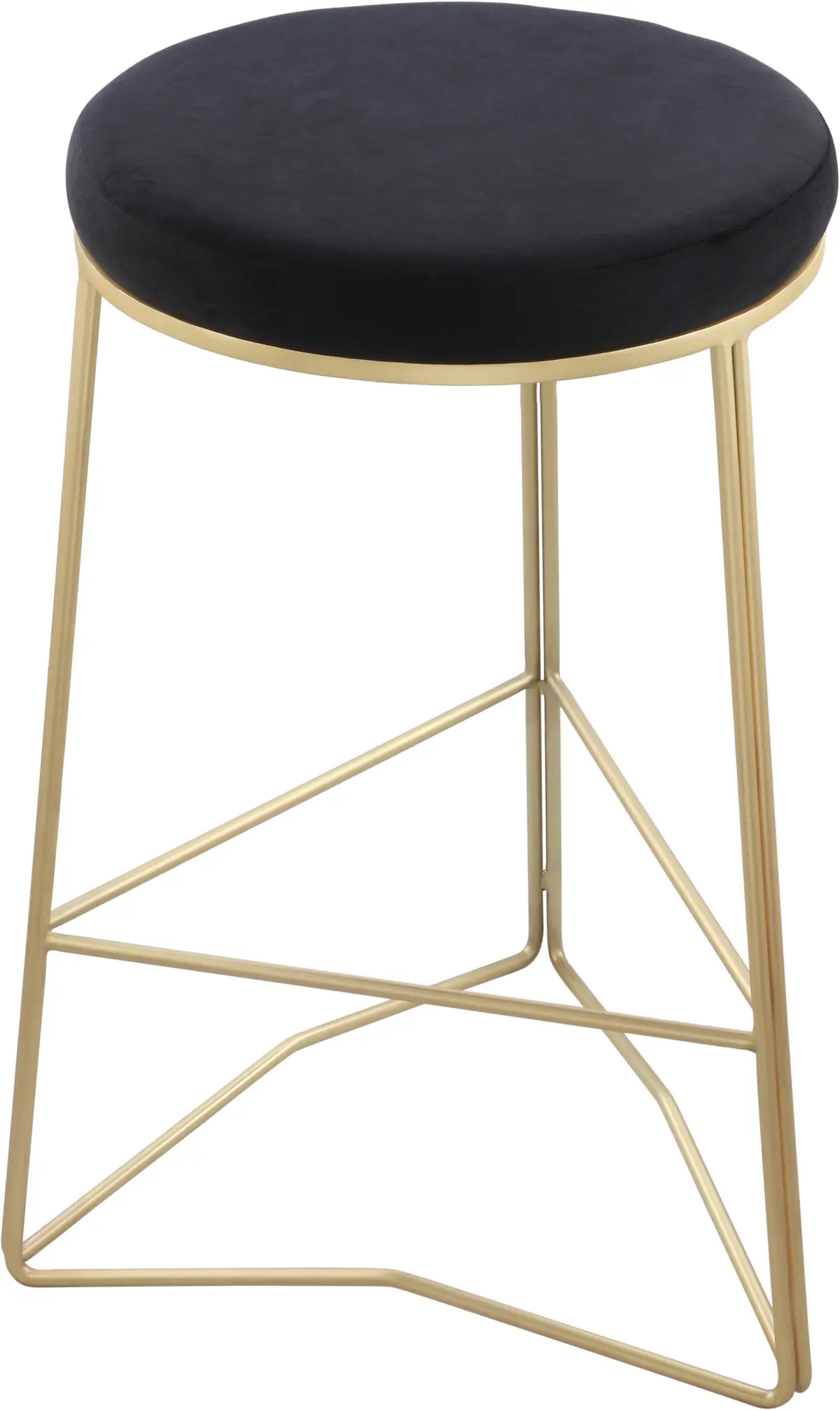 Tres Black Velvet Counter Stool 1