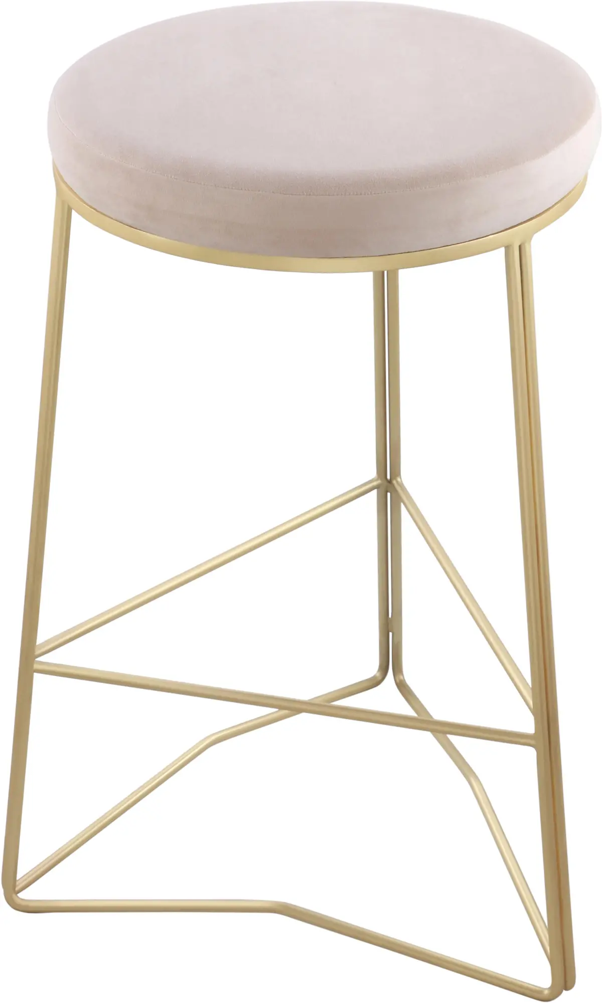 Tres Cream Velvet Counter Stool 1