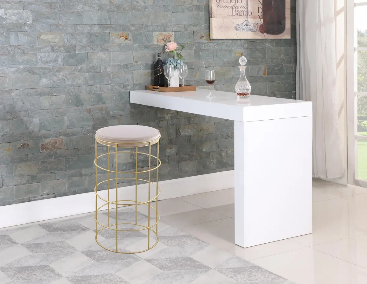 Rebar Cream Velvet Bar Stool 2