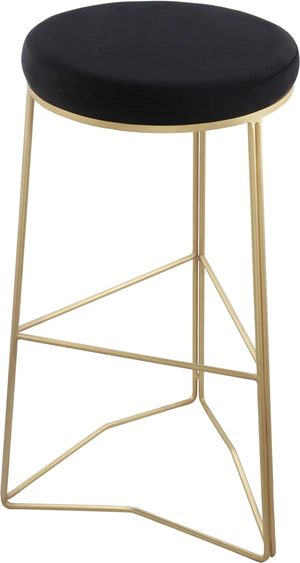 Tres Black Velvet Bar Stool 1