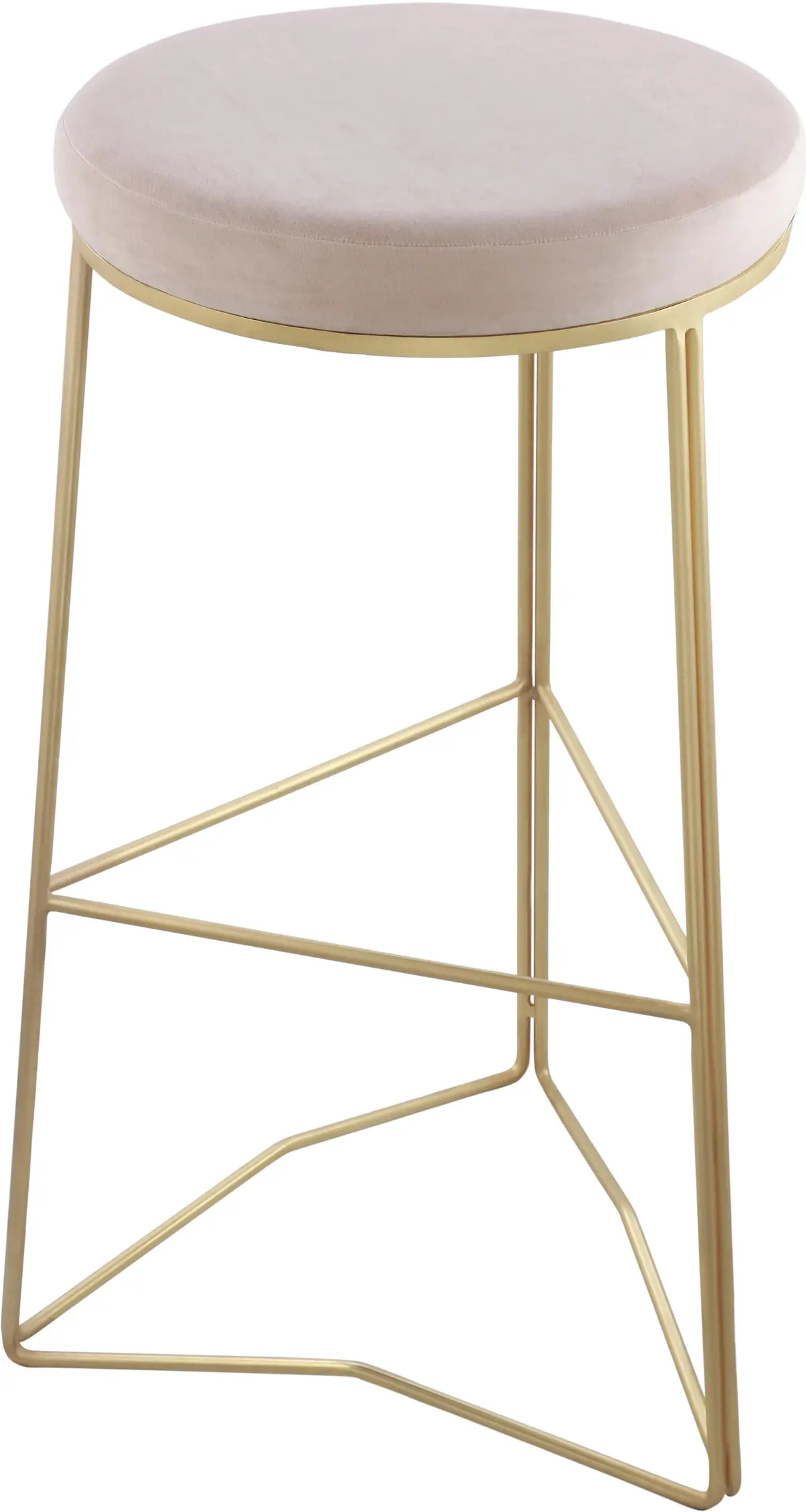 Tres Cream Velvet Bar Stool 1