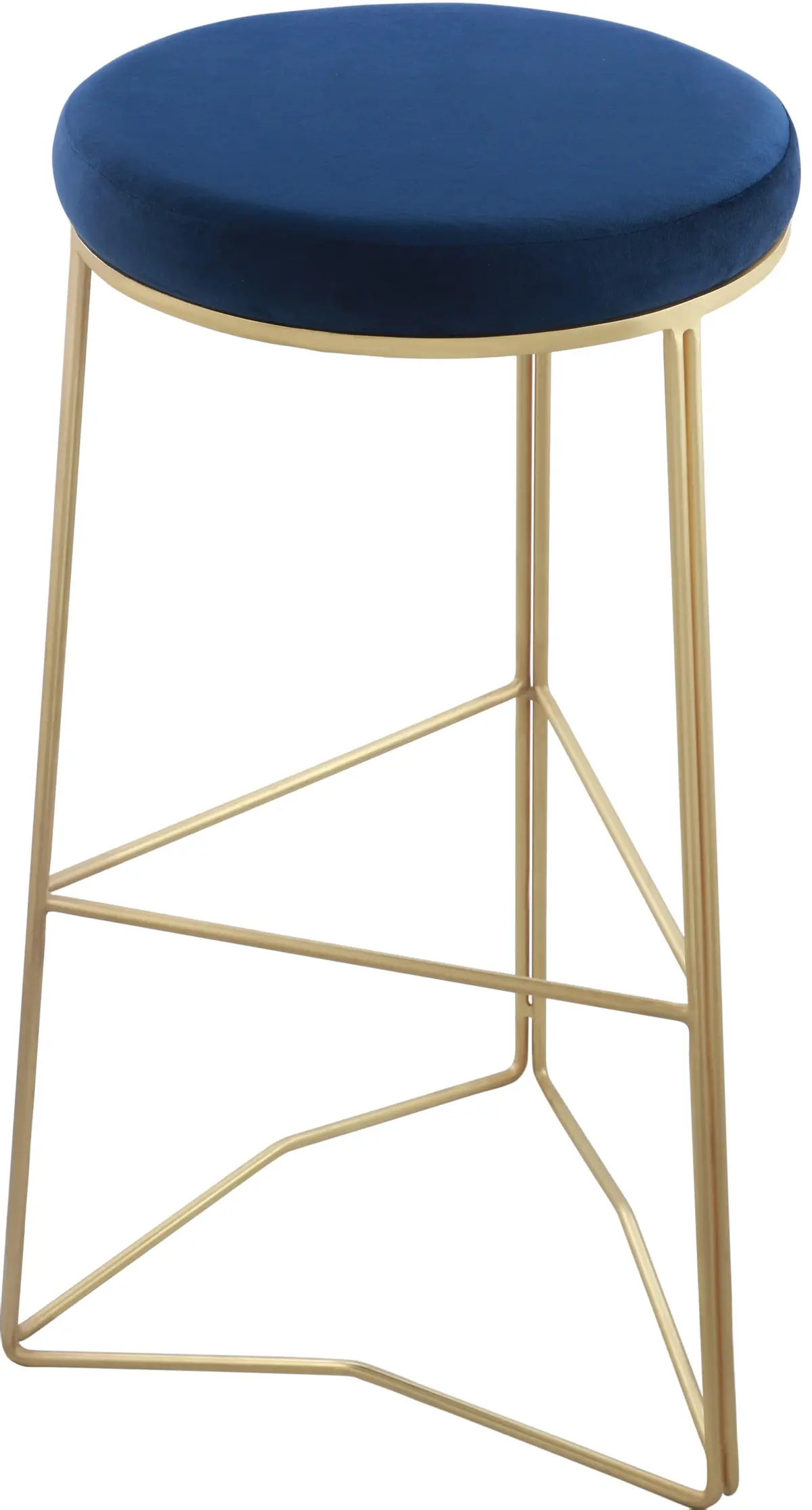 Tres Navy Velvet Bar Stool 1