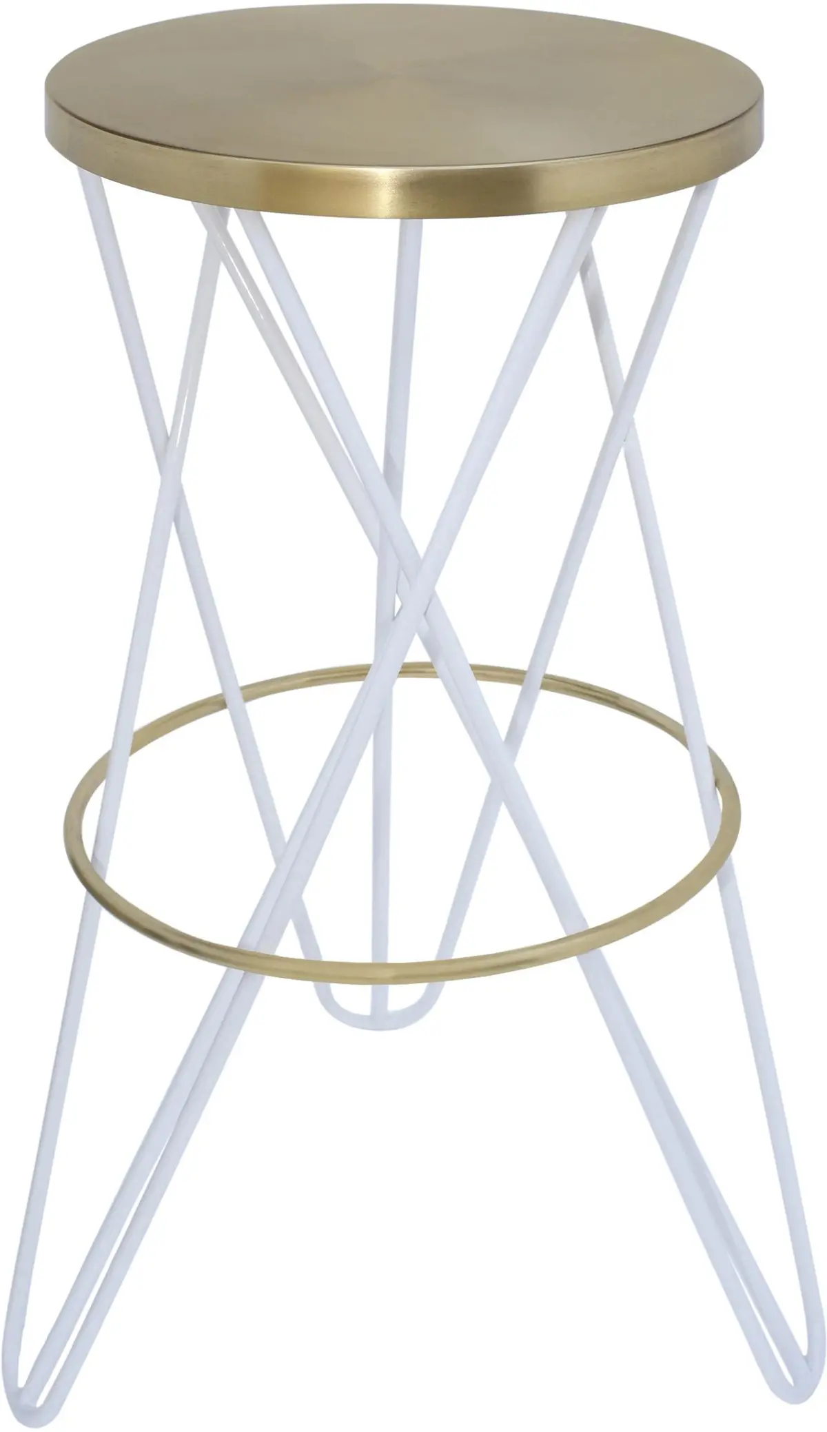 Mercury White / Gold Bar Stool 1