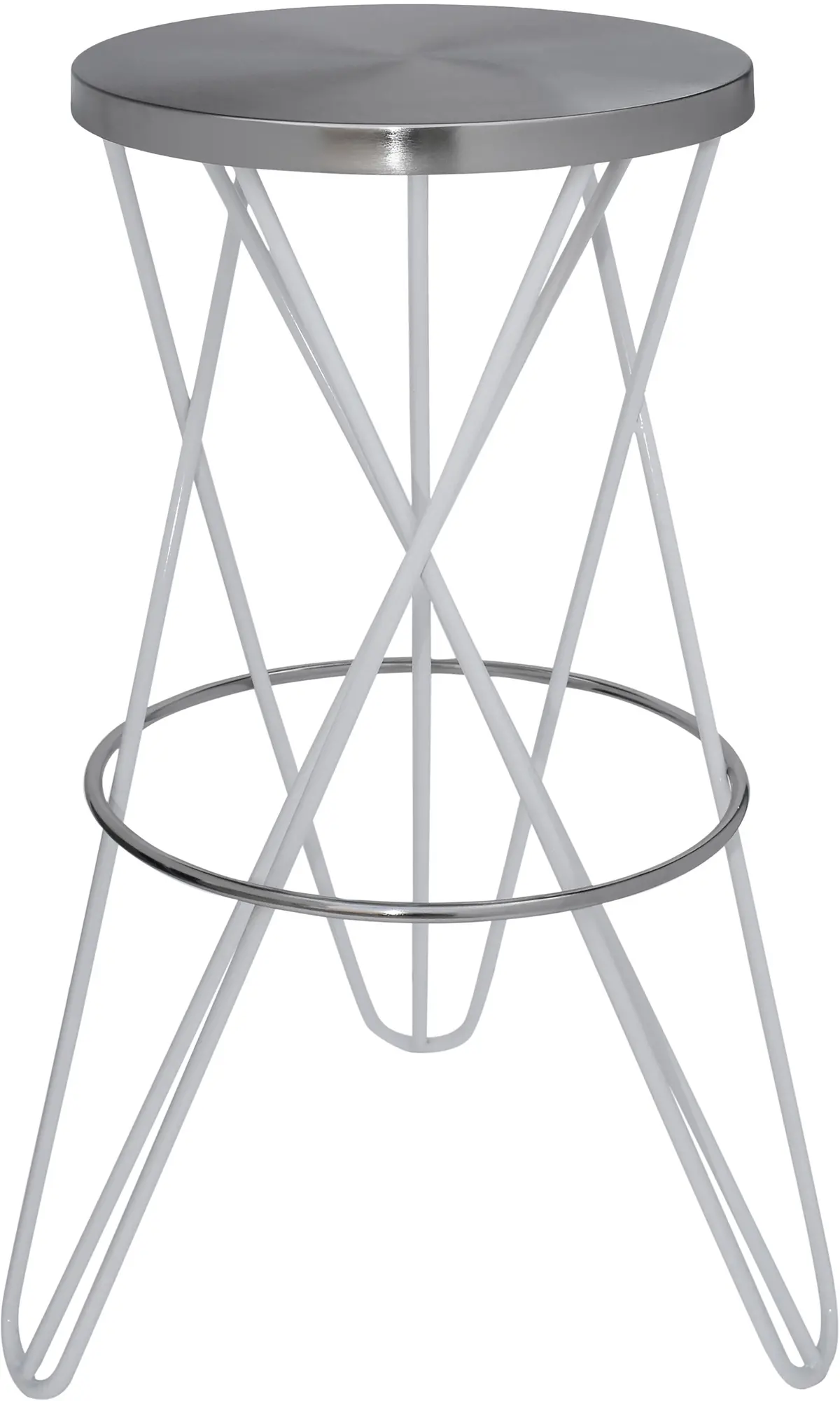 Mercury White / Silver Bar Stool 1