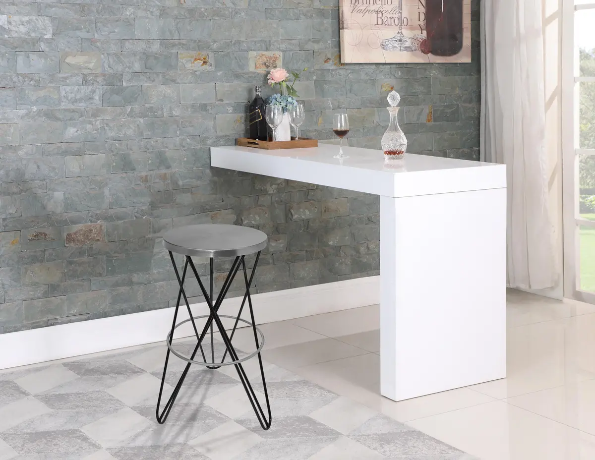 Mercury Black / Silver Bar Stool 2