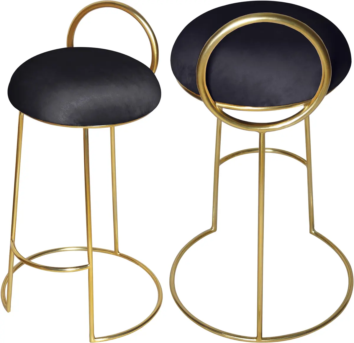 Ring Black Velvet Counter Stool 1