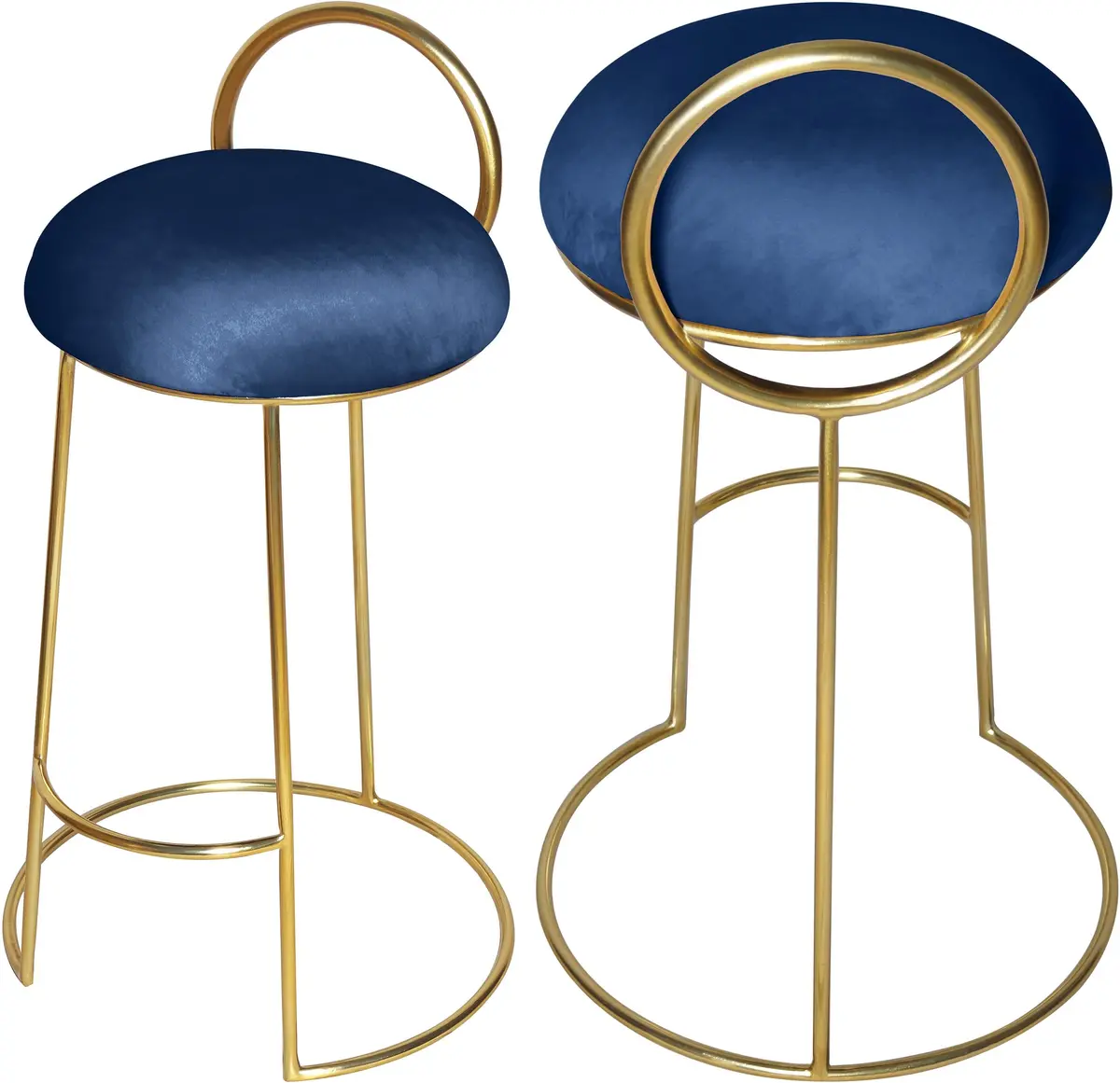 Ring Navy Velvet Counter Stool 1