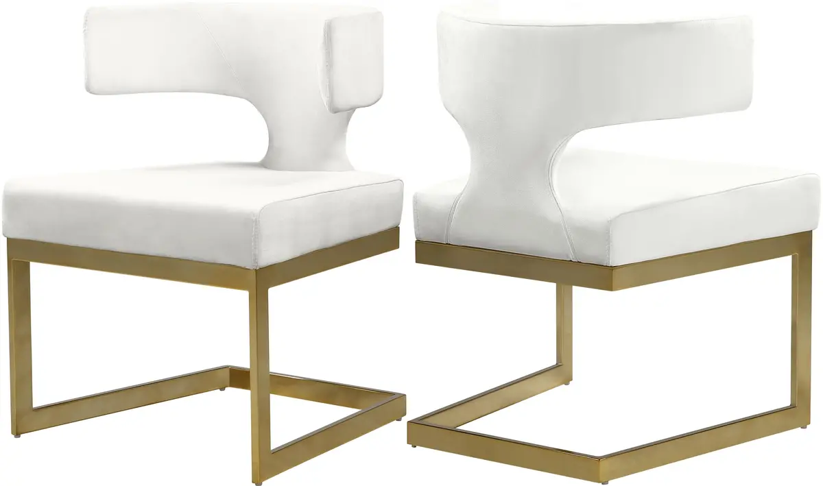 Alexandra Cream Velvet Dining Chair 1