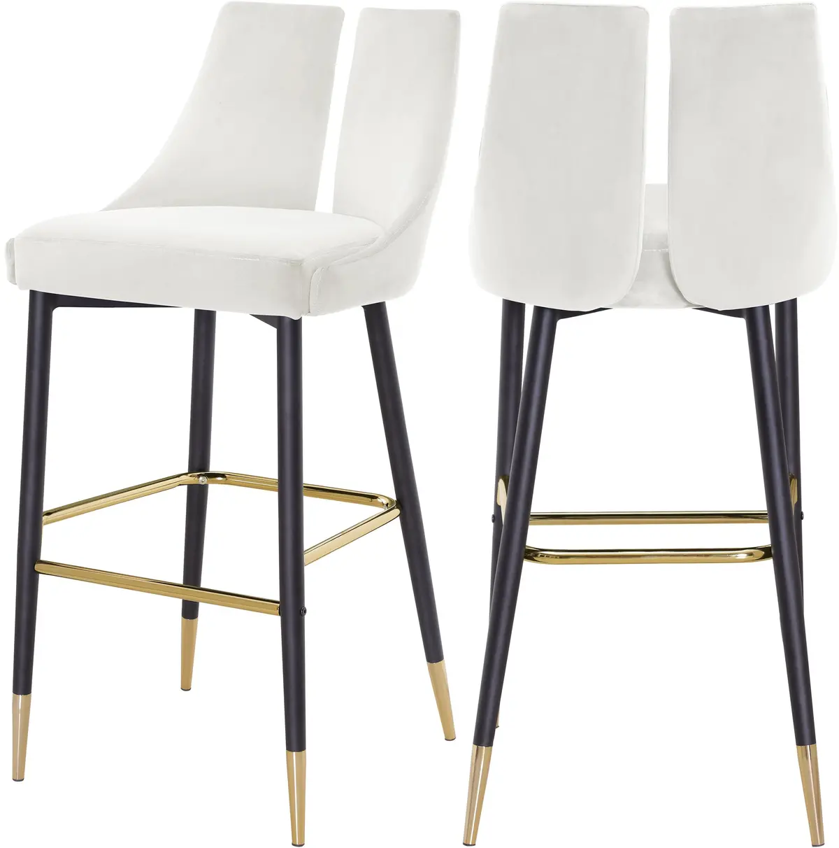 Sleek Cream Velvet Stool 1