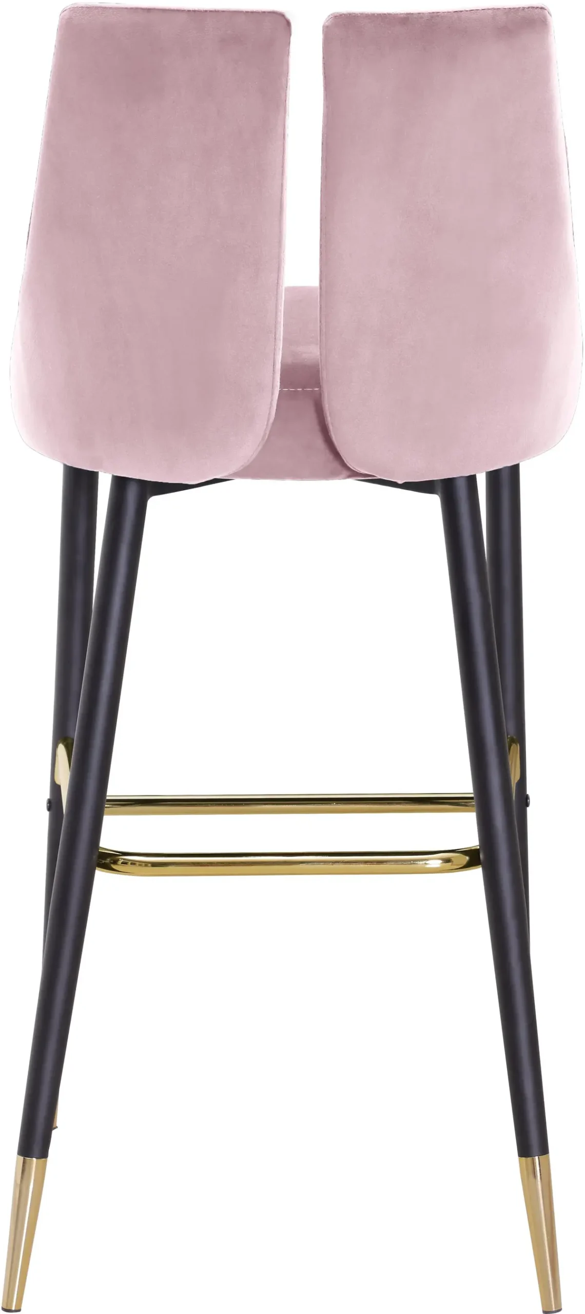 Sleek Pink Velvet Stool 2