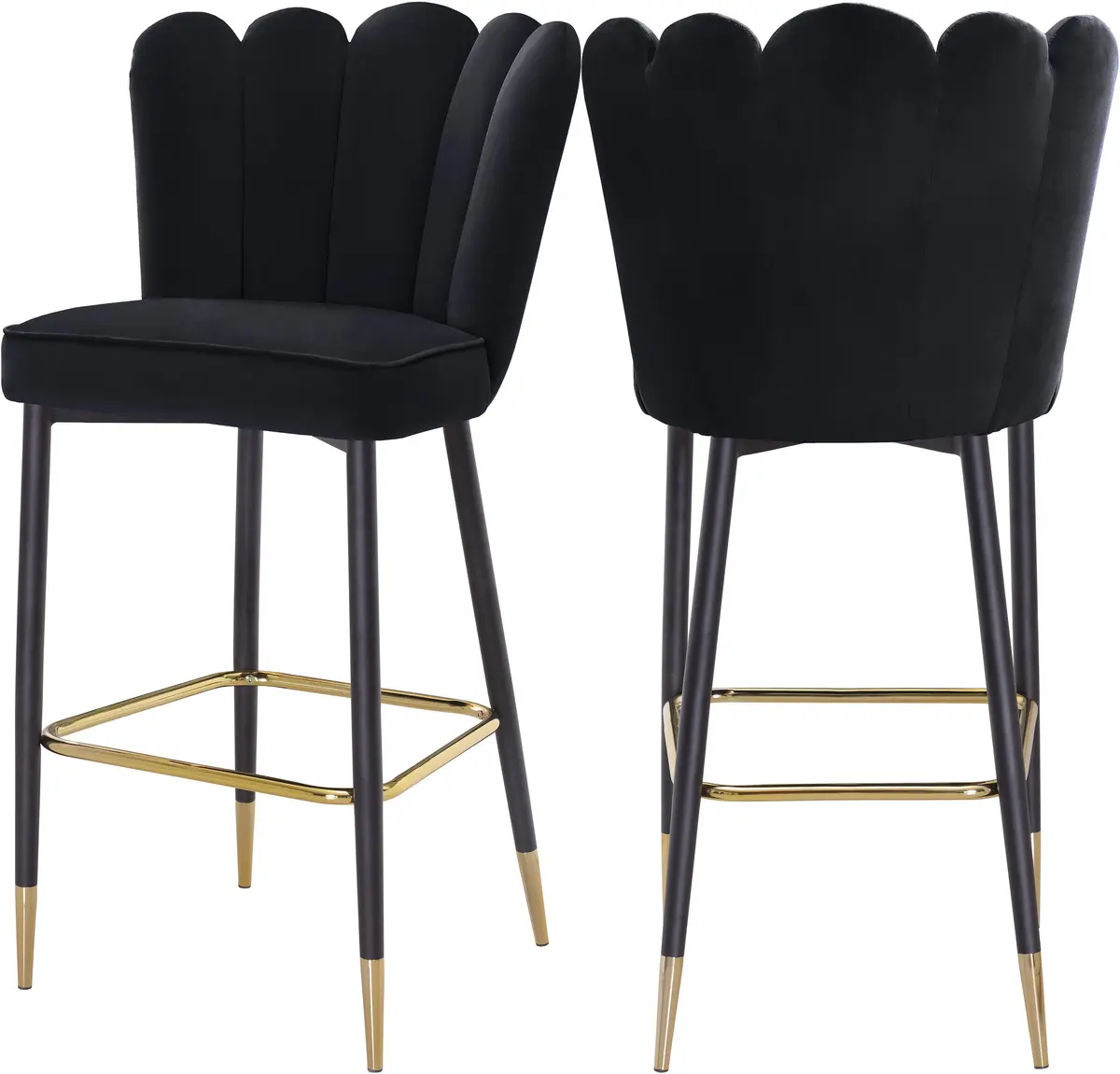 Lily Black Velvet Stool 1