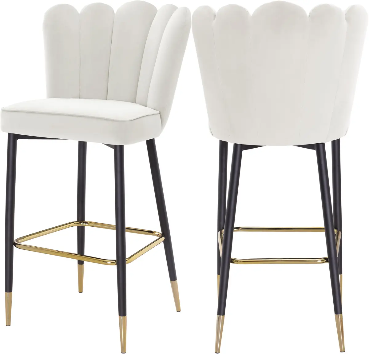 Lily Cream Velvet Stool 1