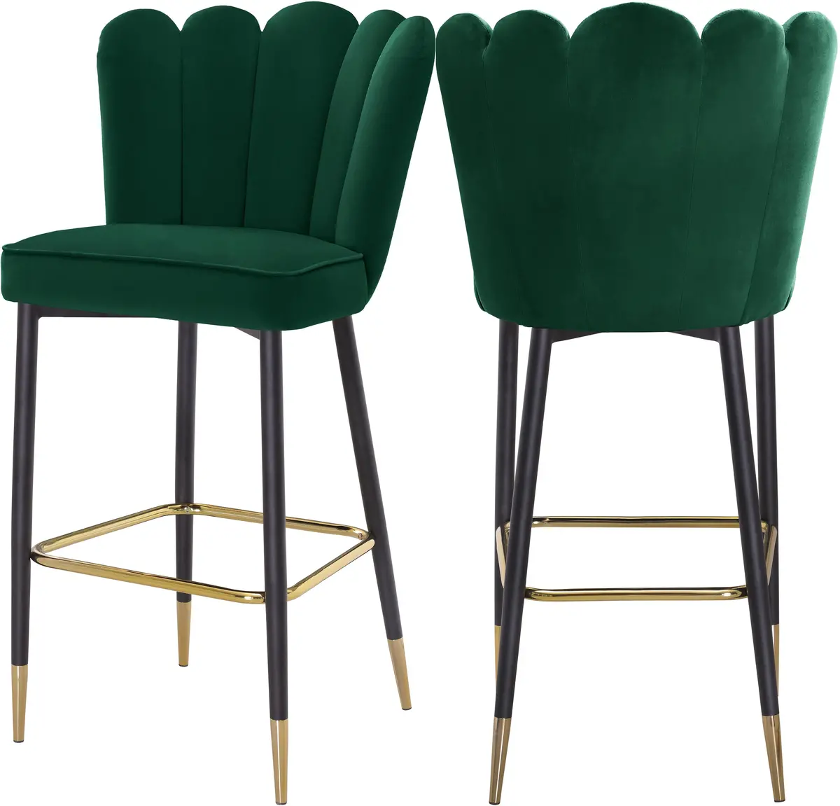 Lily Green Velvet Stool 1