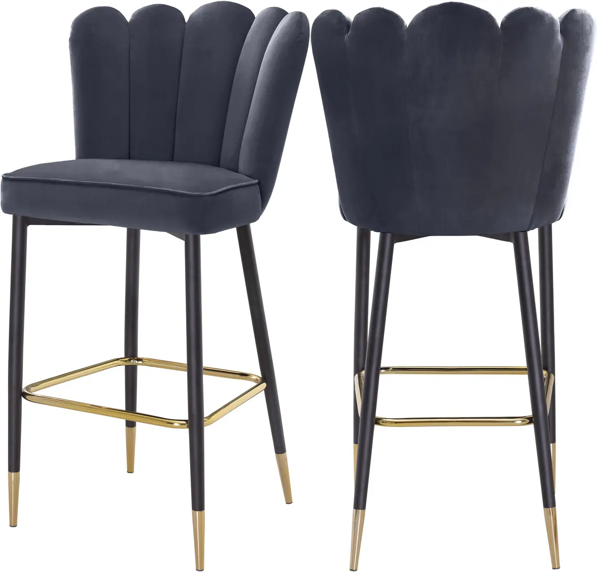 Lily Grey Velvet Stool 1