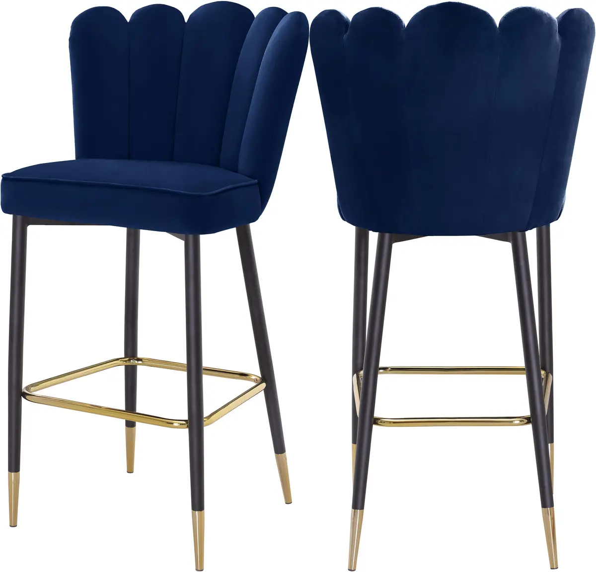 Lily Navy Velvet Stool 1