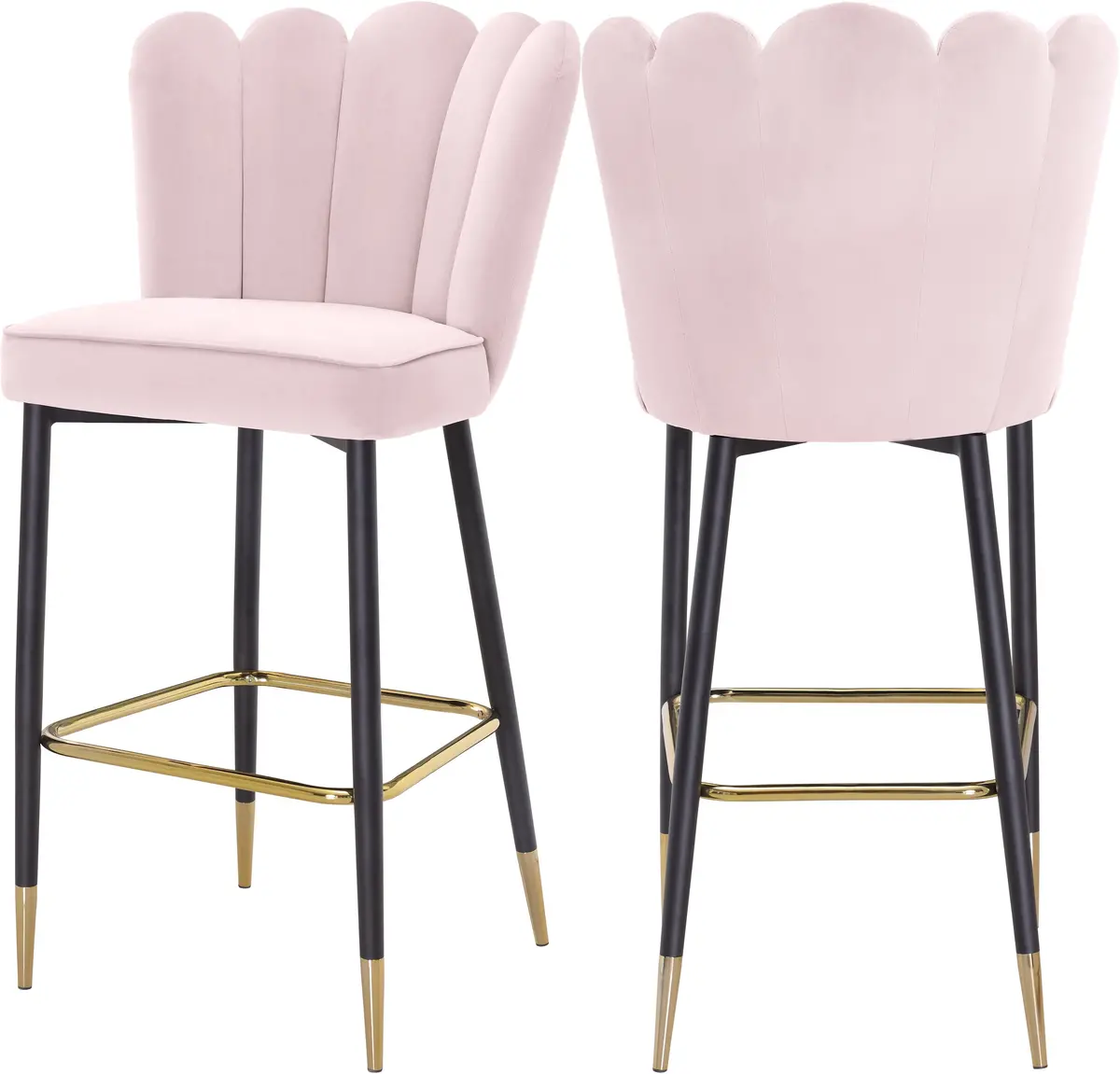 Lily Pink Velvet Stool 1
