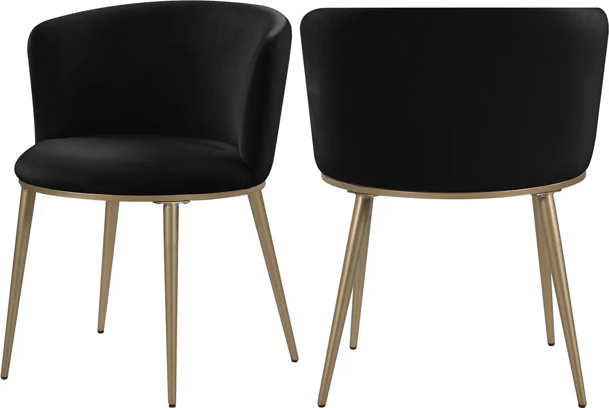 Skylar Black Velvet Dining Chair 1