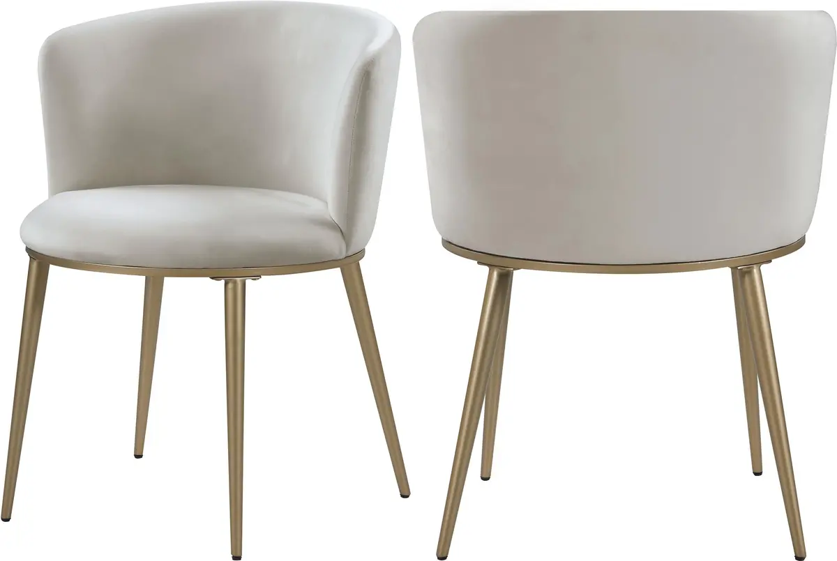 Skylar Cream Velvet Dining Chair 1