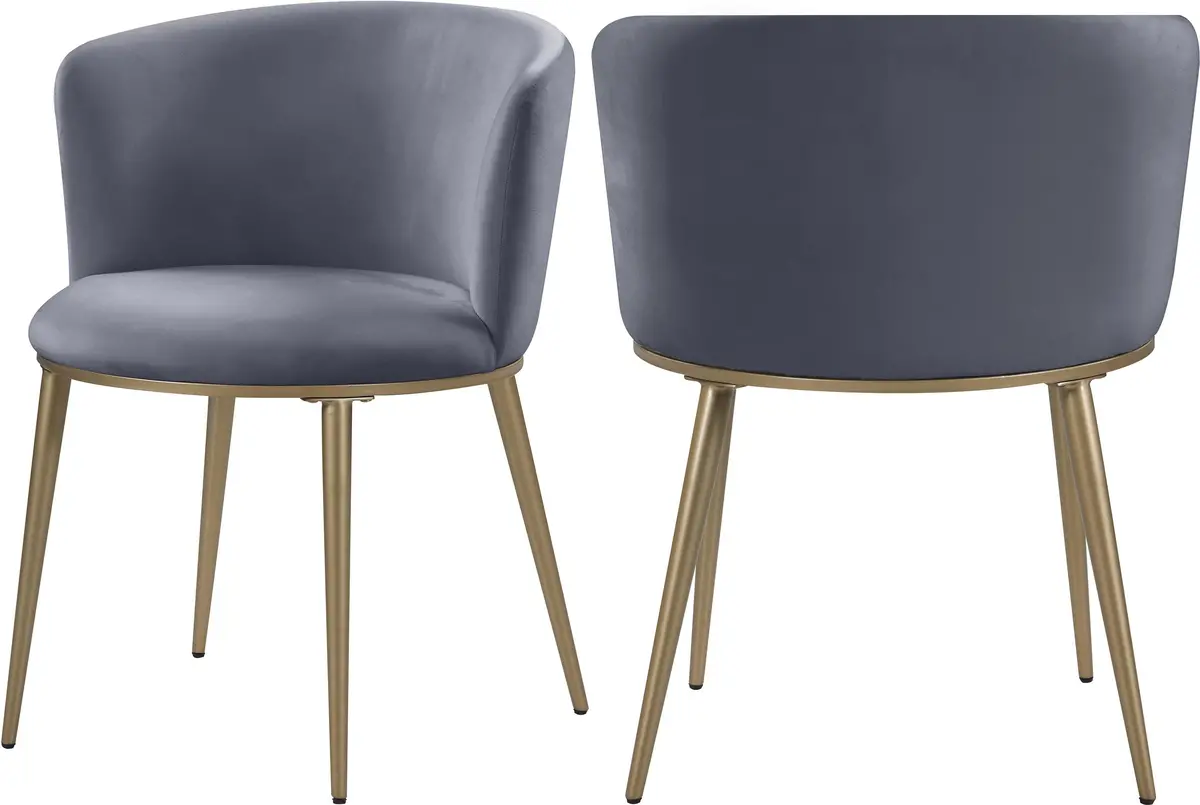 Skylar Grey Velvet Dining Chair 1